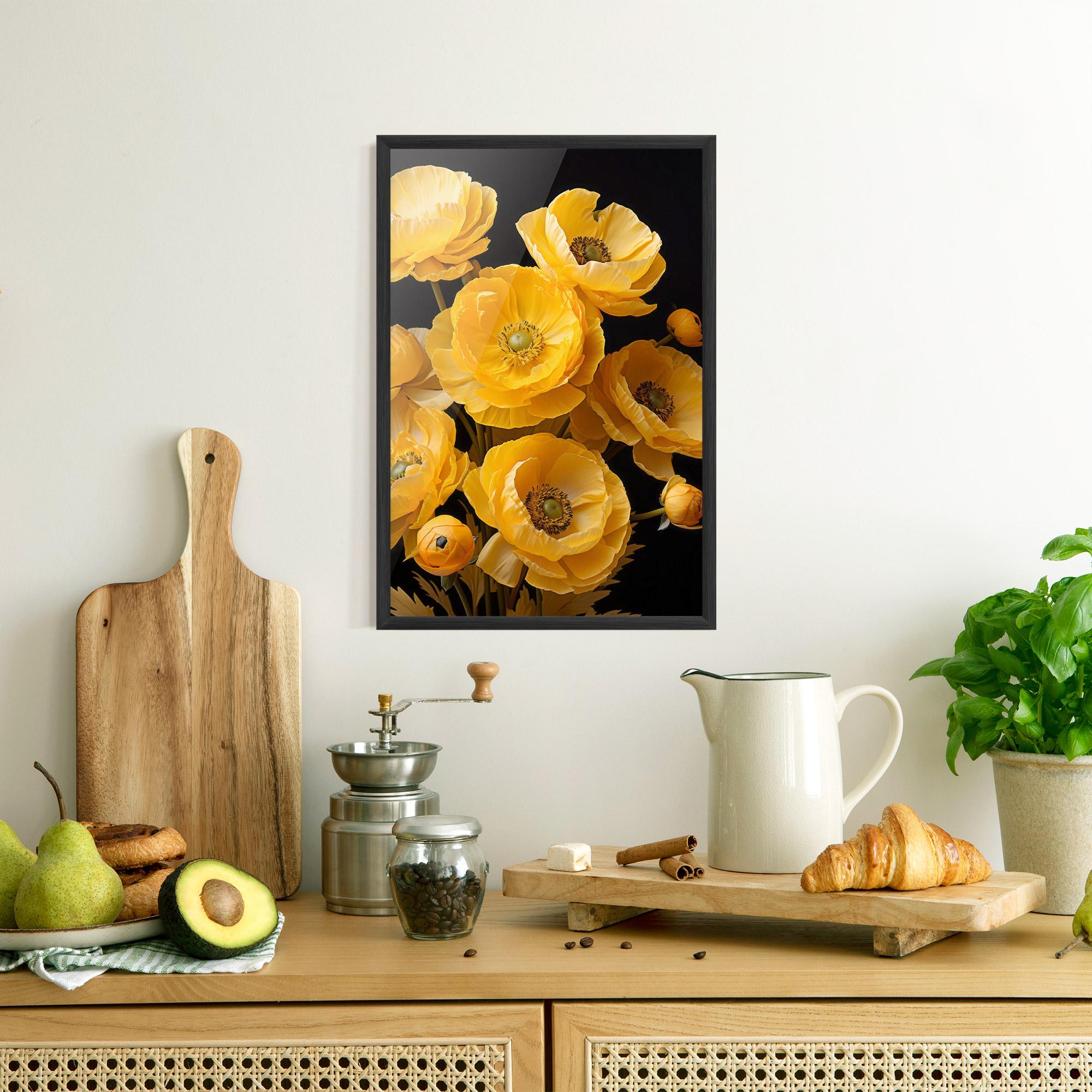 Poster Înrămat Yellow Poppy mockup 8