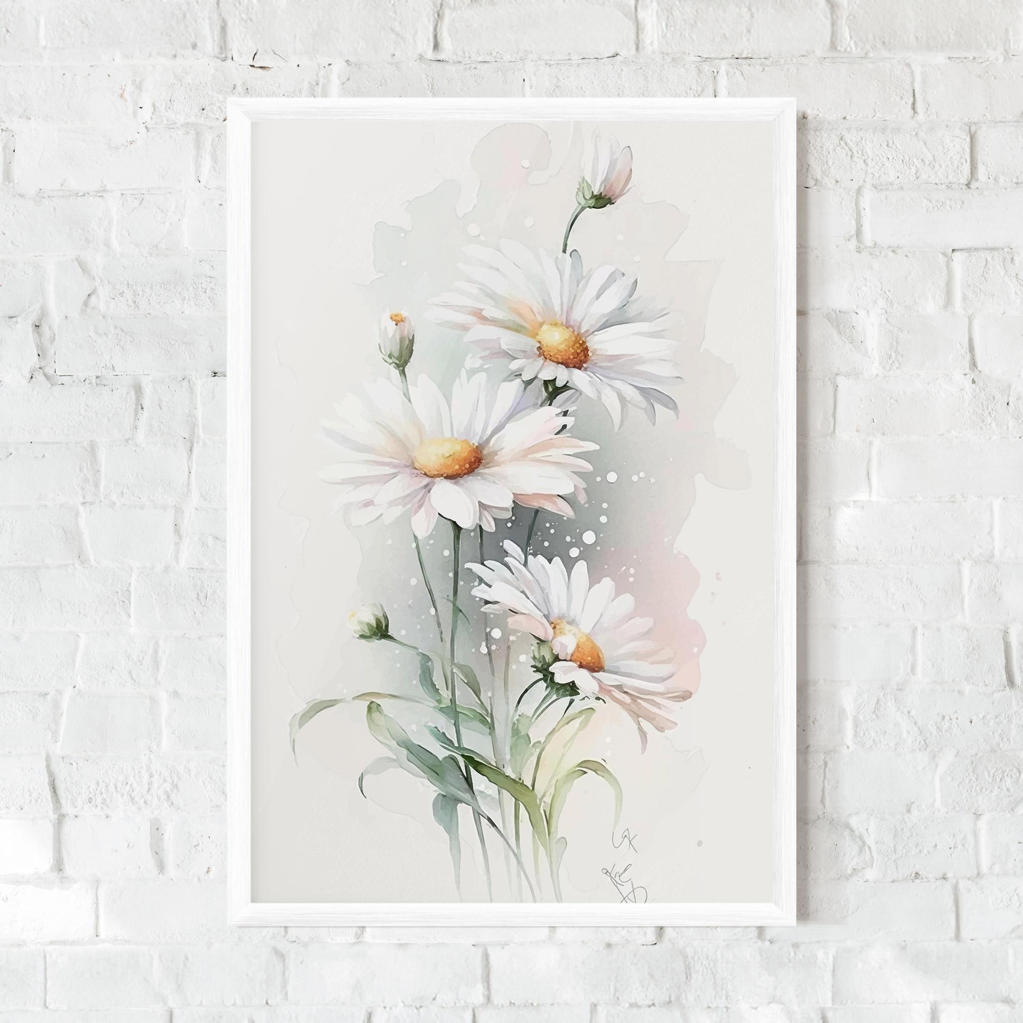 Poster Înrămat Dreamy White Daisy mockup 0