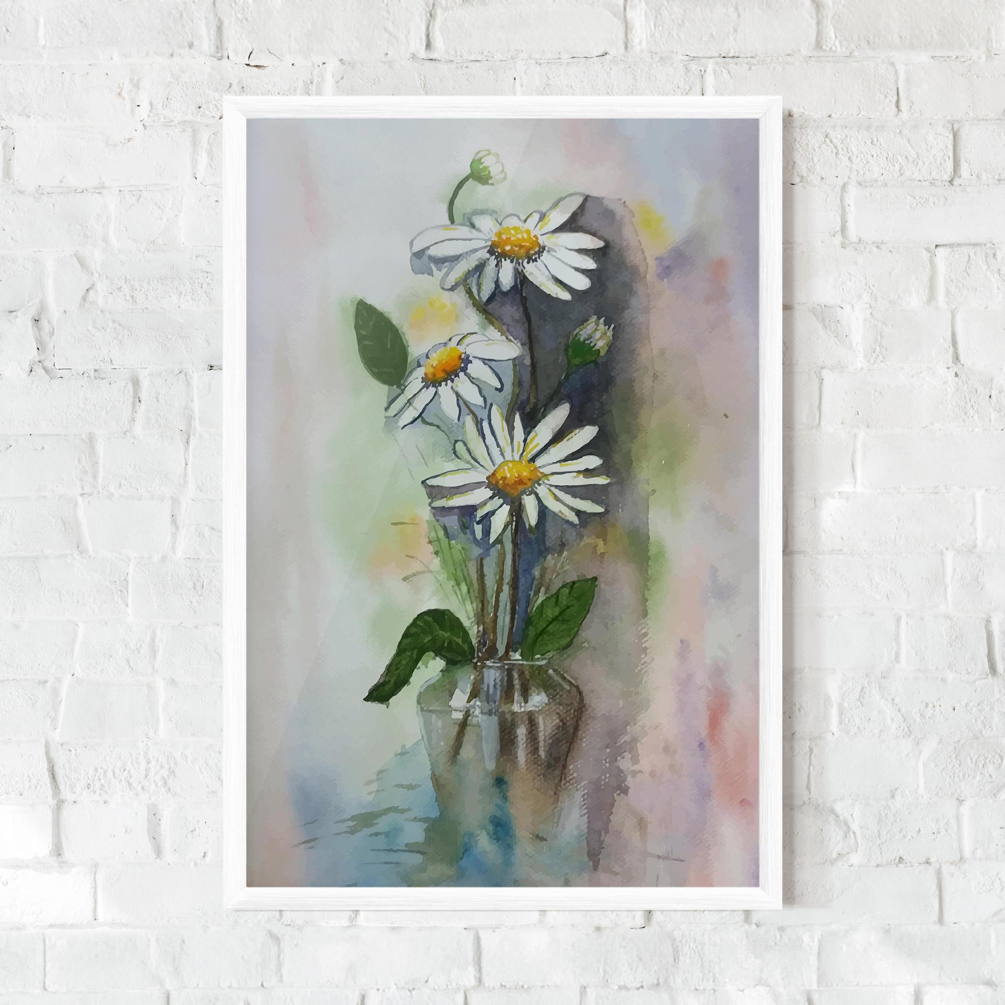 Poster Înrămat Old Daisy Paint mockup 0