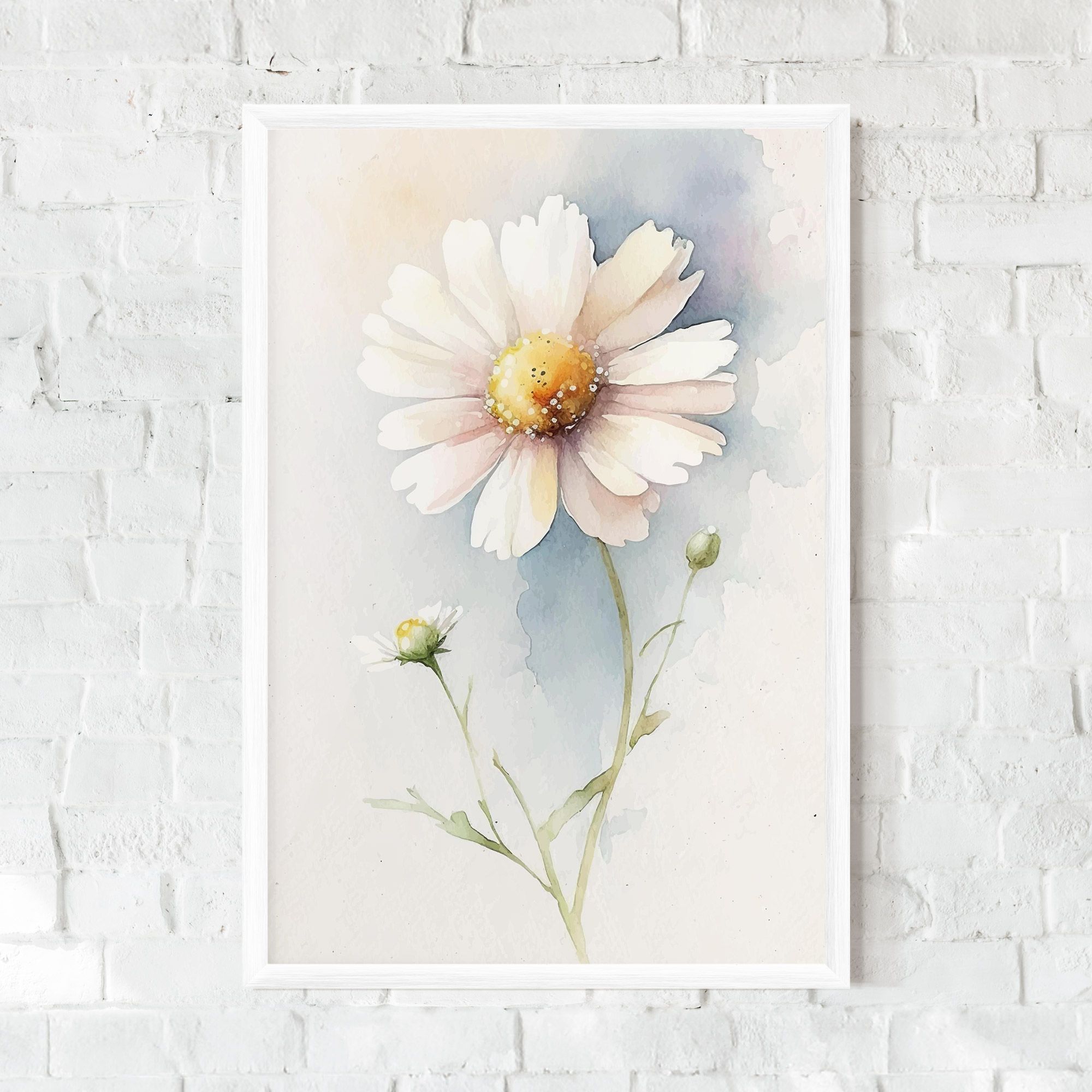 Painted White Daisy mockup 0