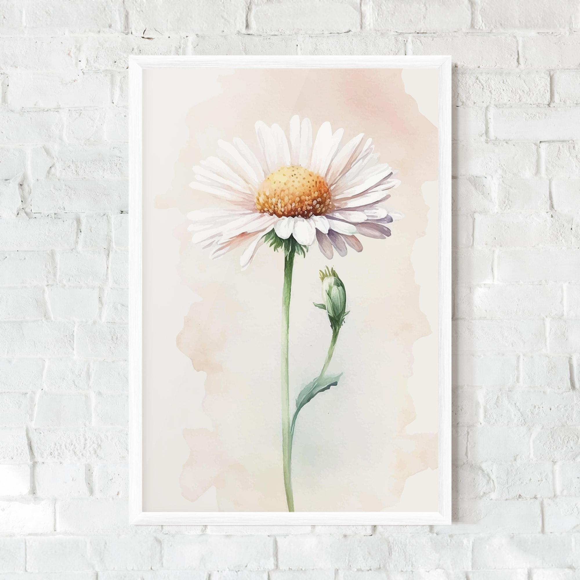 Poster Înrămat Watercolor Daisy mockup 0