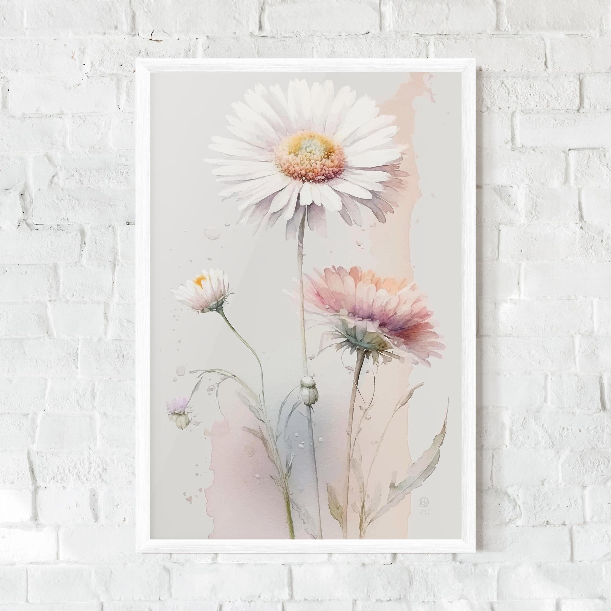 Poster Înrămat White Painted Daisy mockup 0