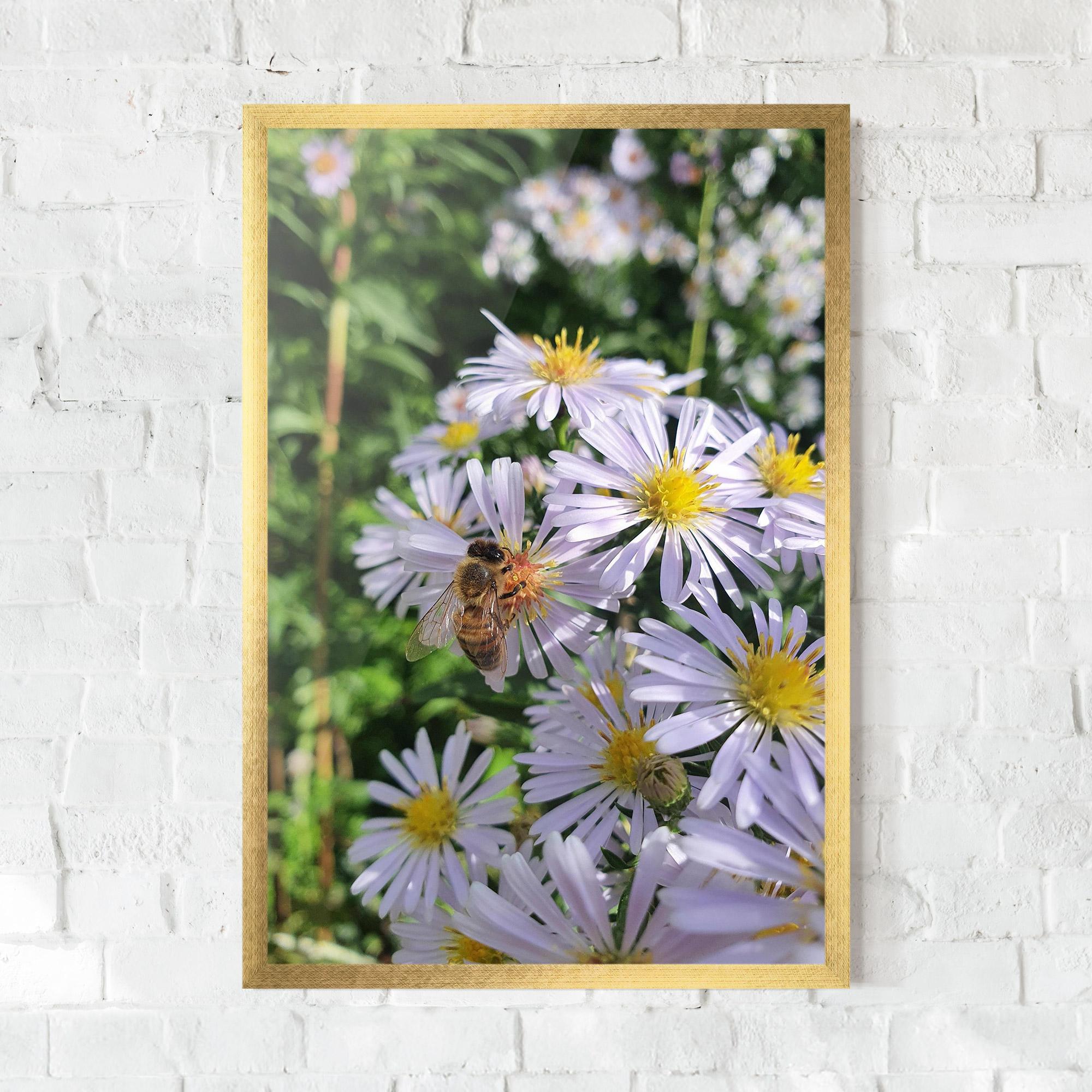 Poster Înrămat Bee On Light Purple Daisy mockup 0
