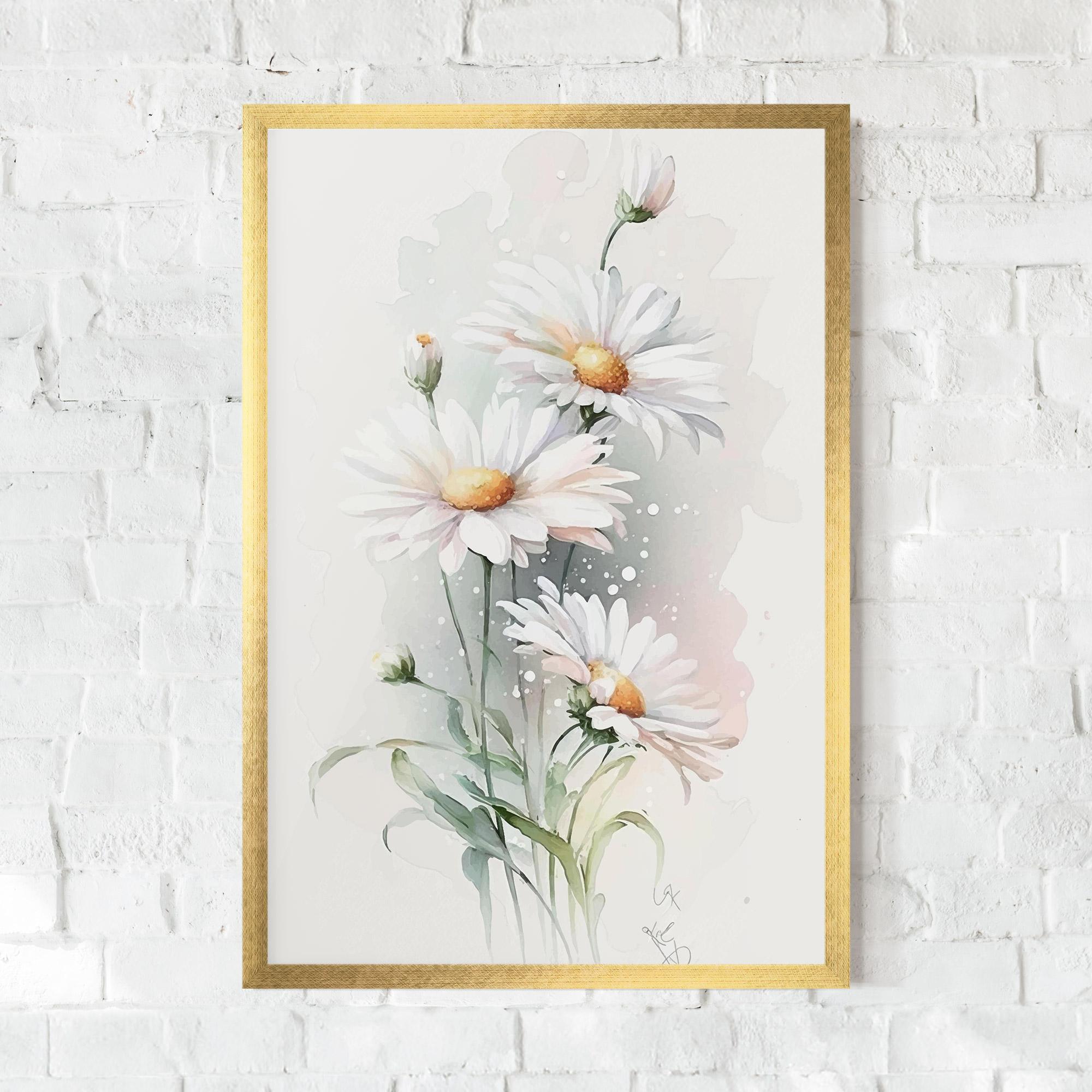 Poster Înrămat Dreamy White Daisy mockup 0