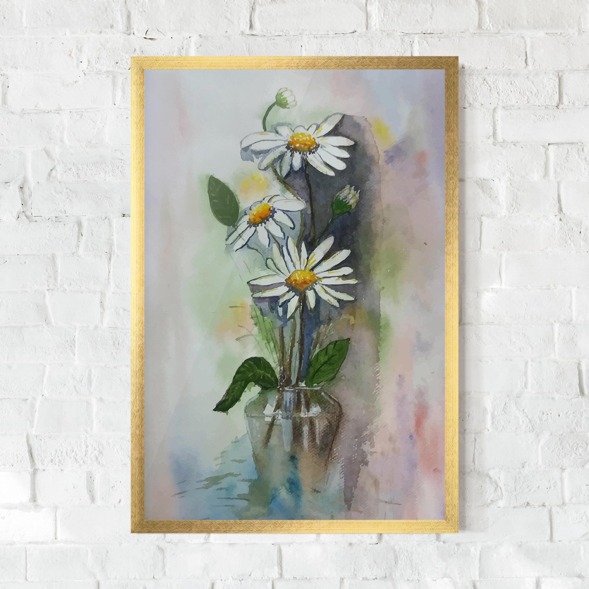 Poster Înrămat Old Daisy Paint mockup 0