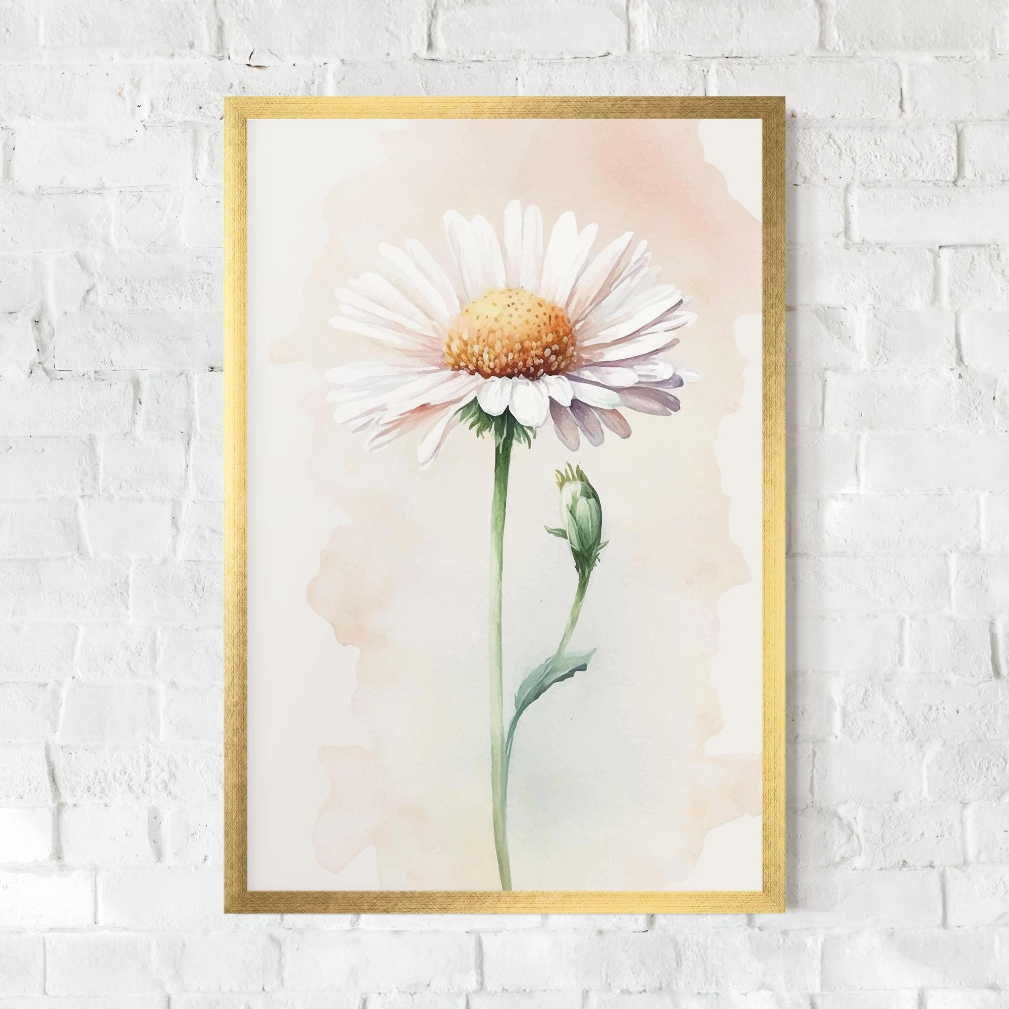 Poster Înrămat Watercolor Daisy mockup 0