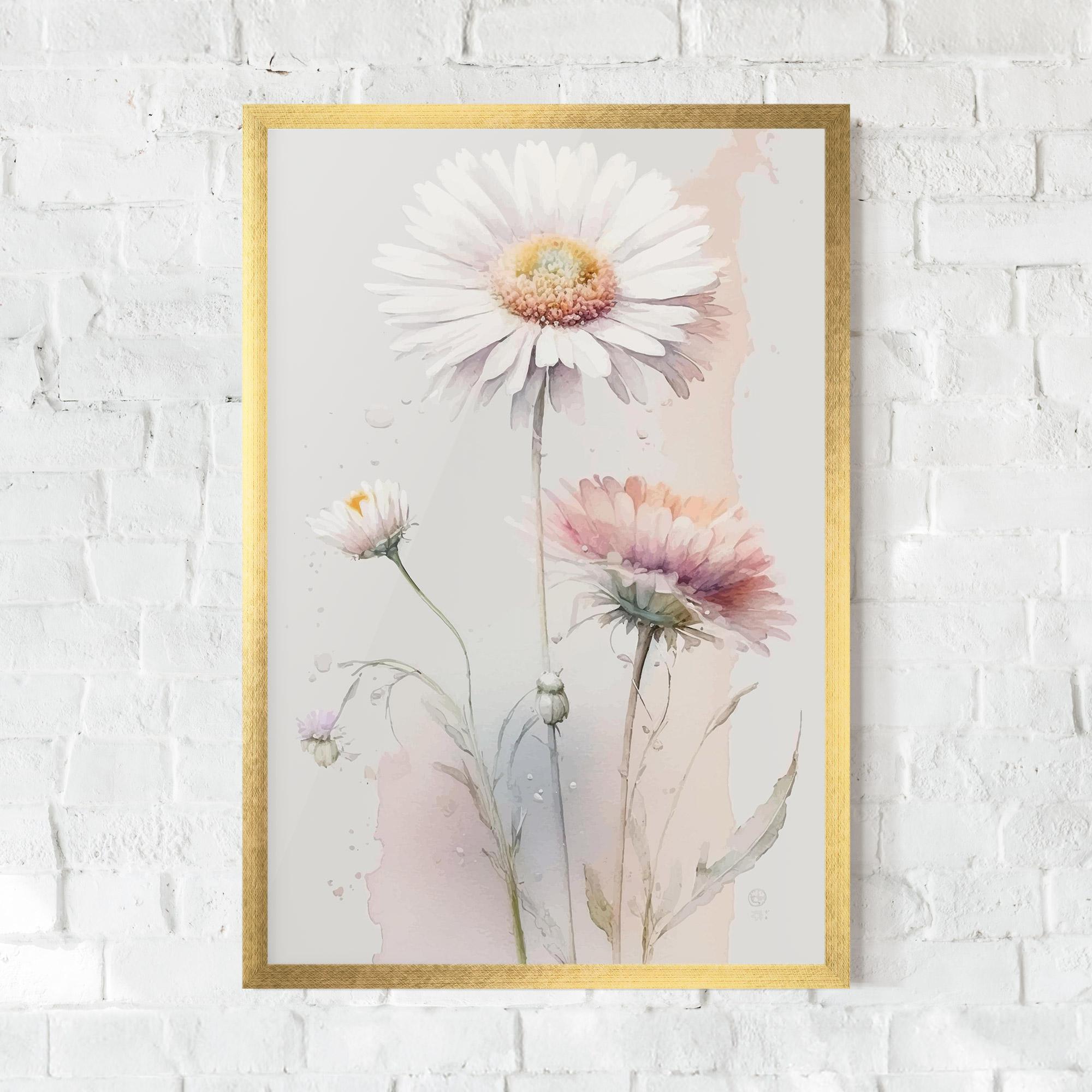 Poster Înrămat White Painted Daisy mockup 0