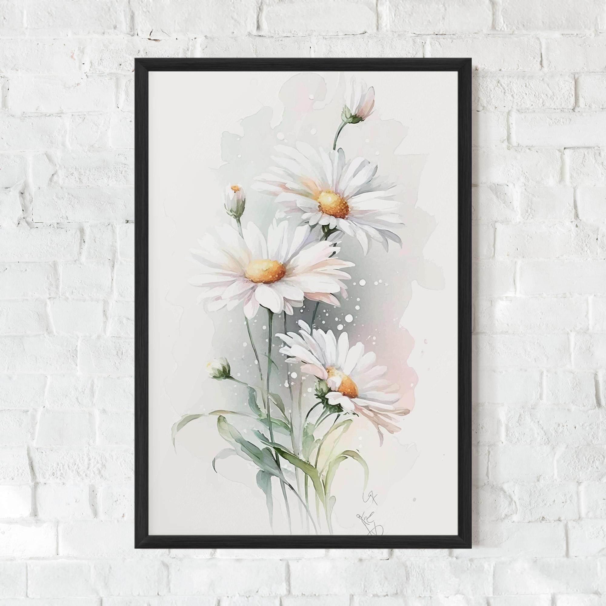 Poster Înrămat Dreamy White Daisy mockup 0