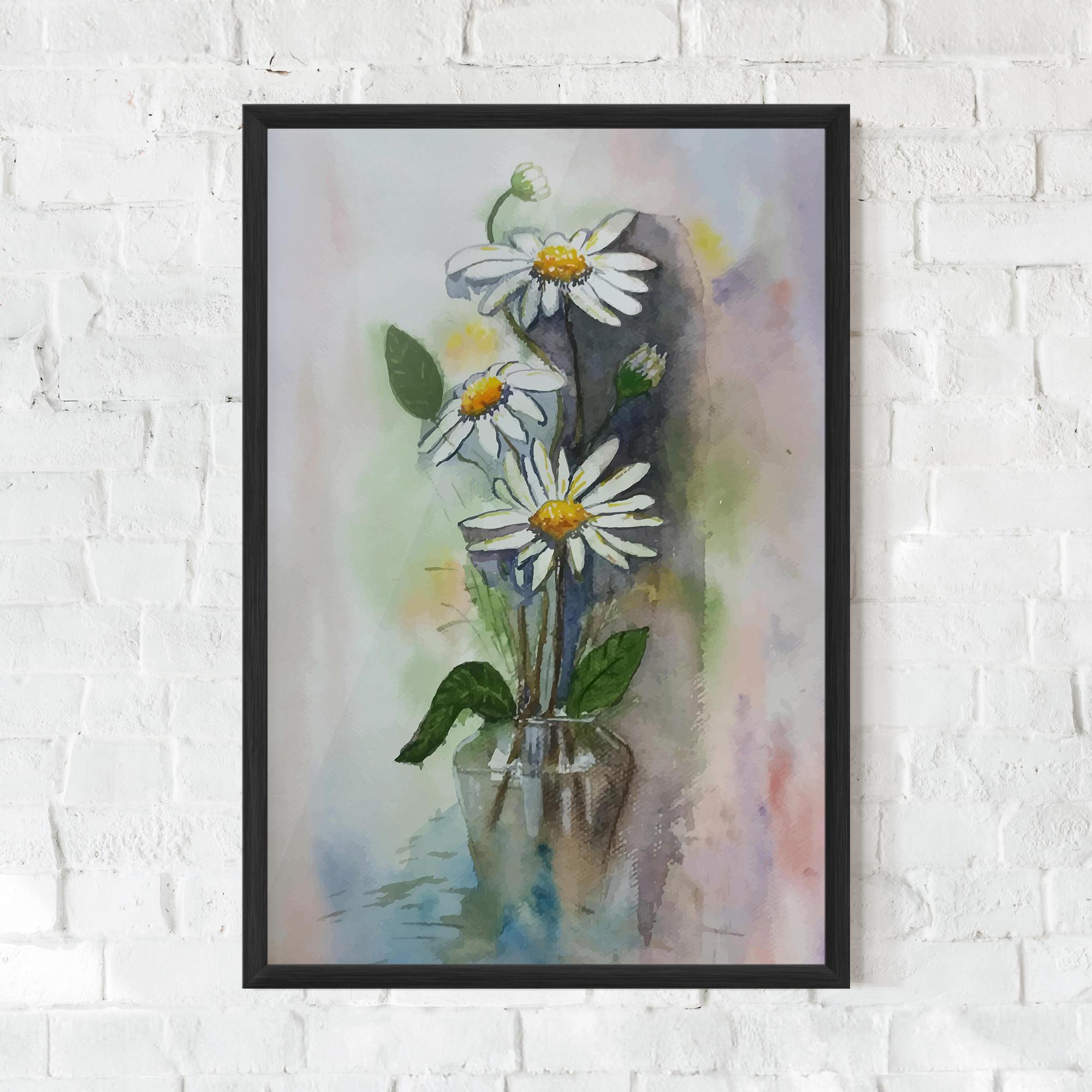 Poster Înrămat Old Daisy Paint mockup 0