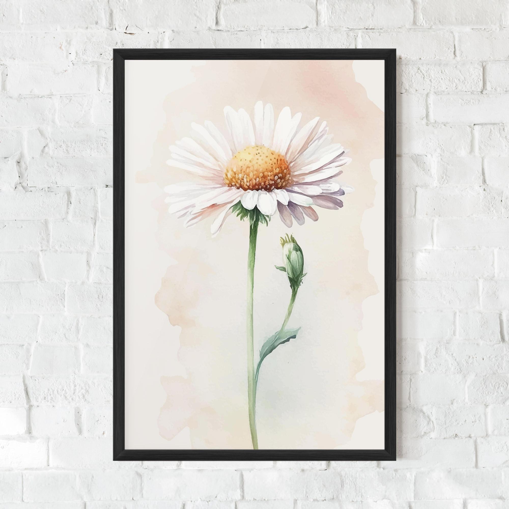 Poster Înrămat Watercolor Daisy mockup 0