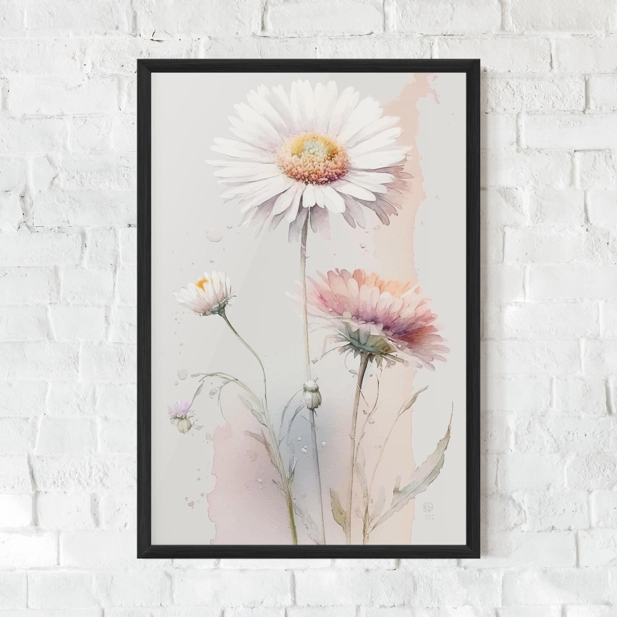 Poster Înrămat White Painted Daisy mockup 0