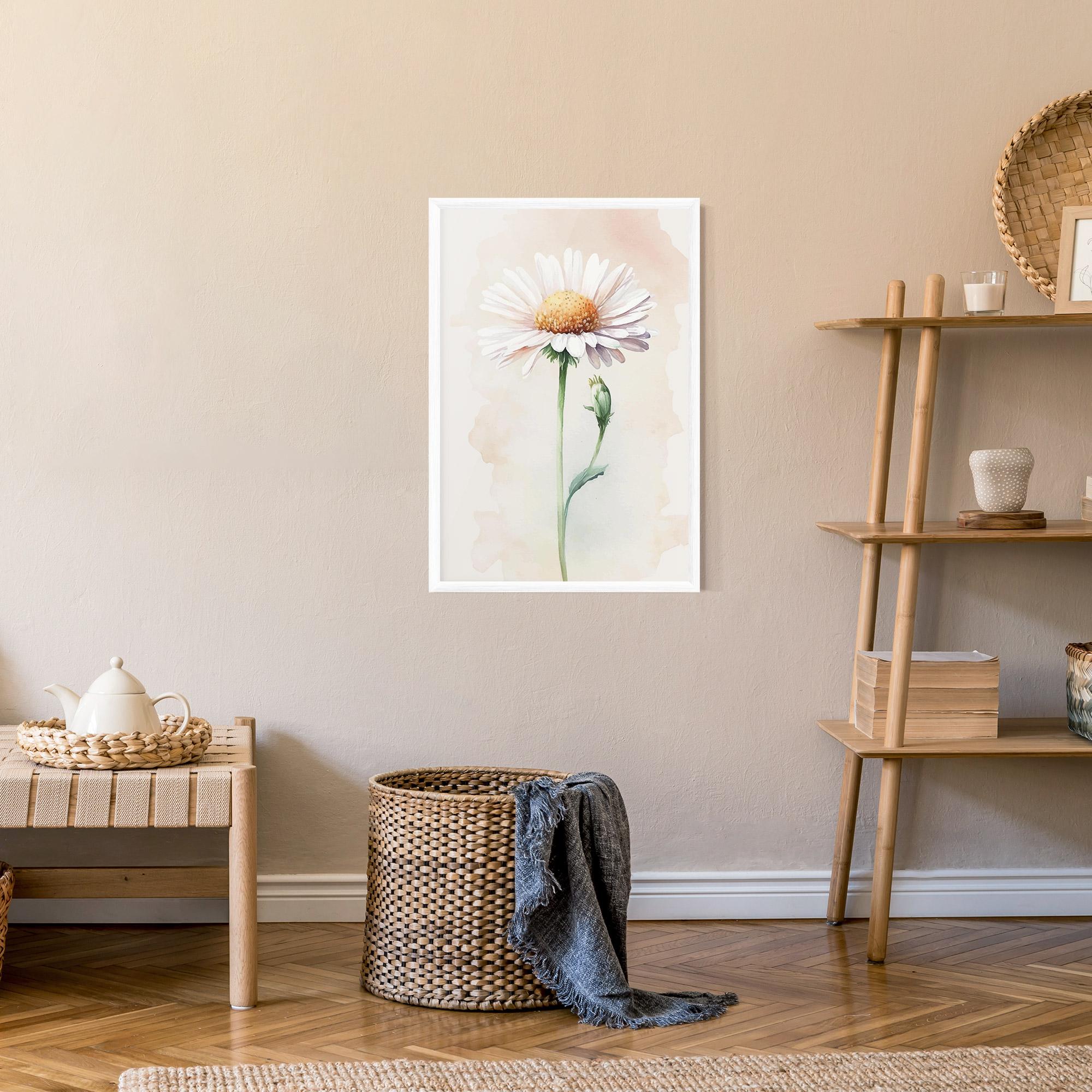 Poster Înrămat Watercolor Daisy mockup 9