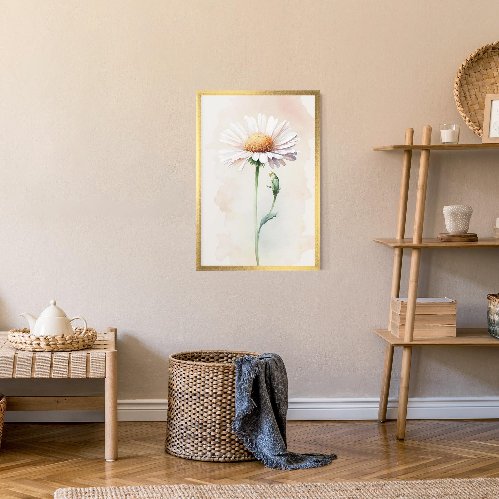 Poster Înrămat Watercolor Daisy mockup 9