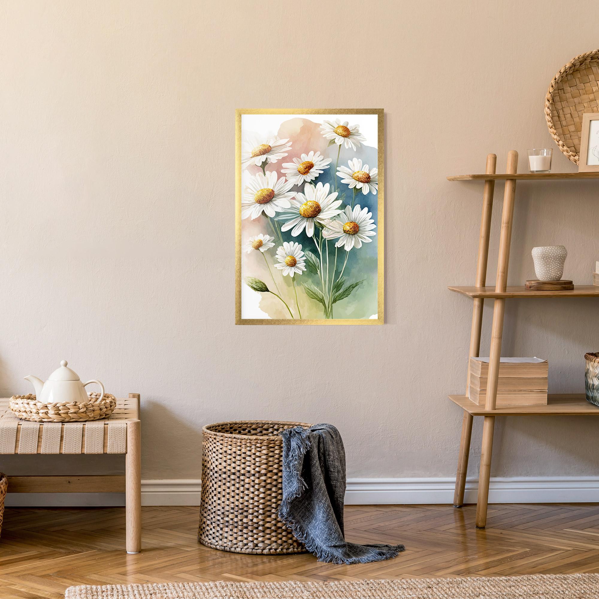Poster Înrămat White Daisy Art mockup 9