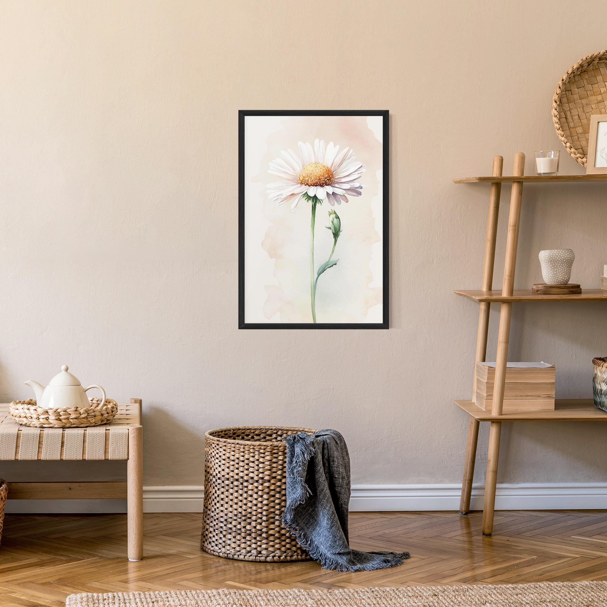 Poster Înrămat Watercolor Daisy mockup 9