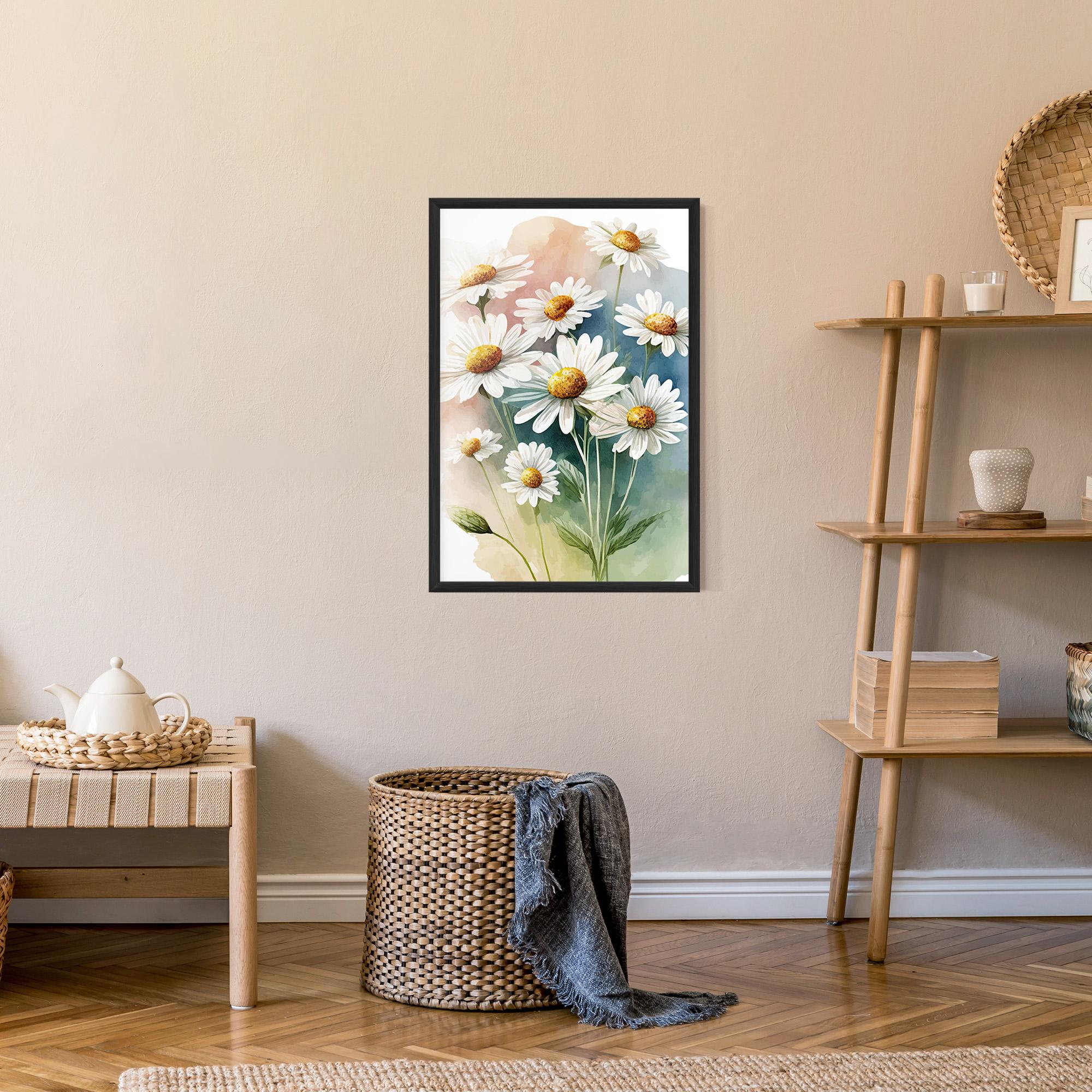 Poster Înrămat White Daisy Art mockup 9