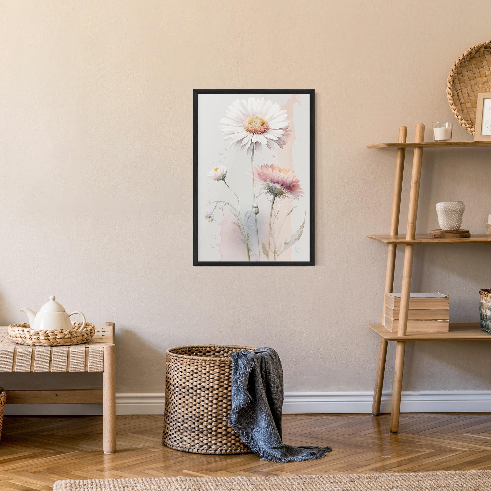 Poster Înrămat White Painted Daisy mockup 9