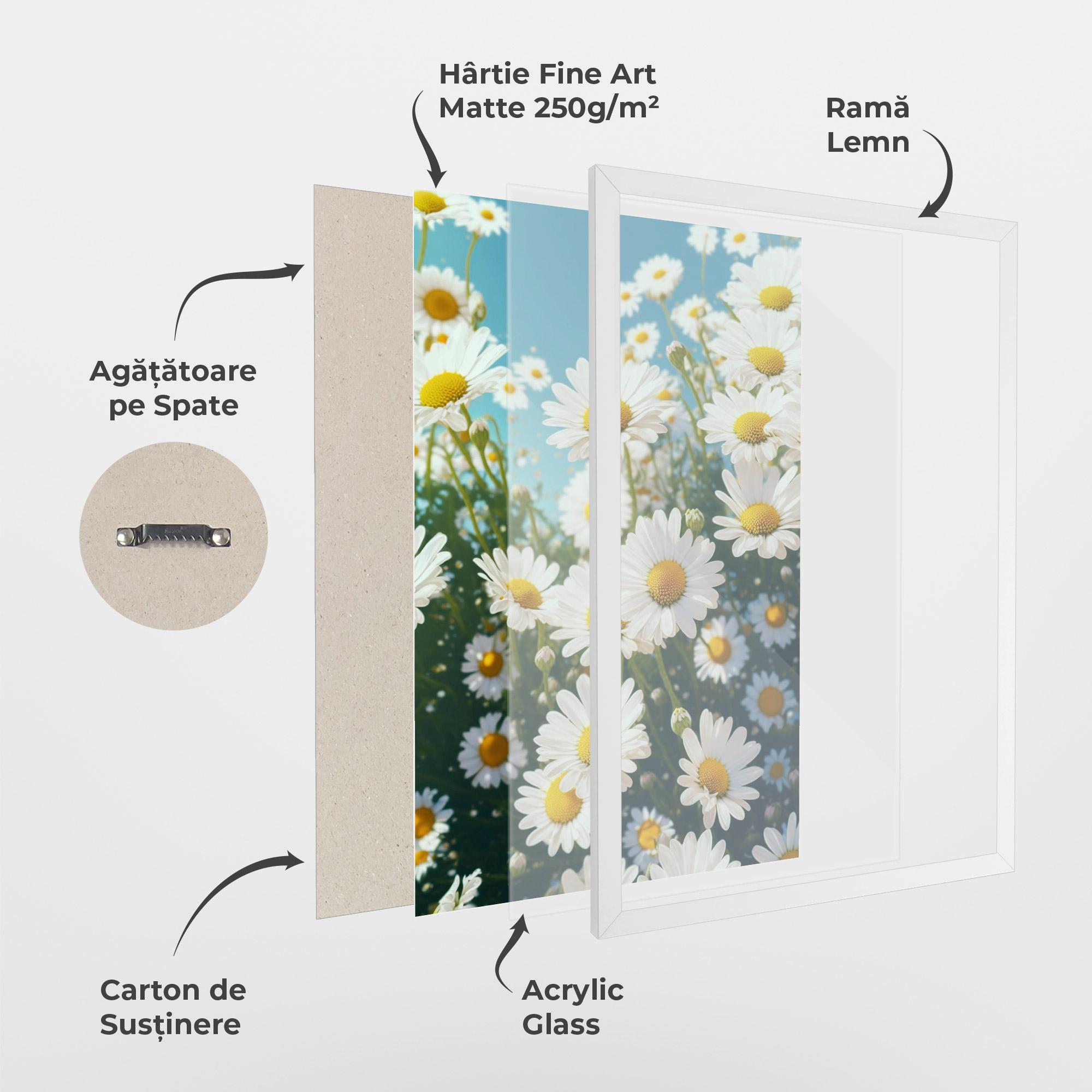 Poster Înrămat Daisy Field View mockup 1