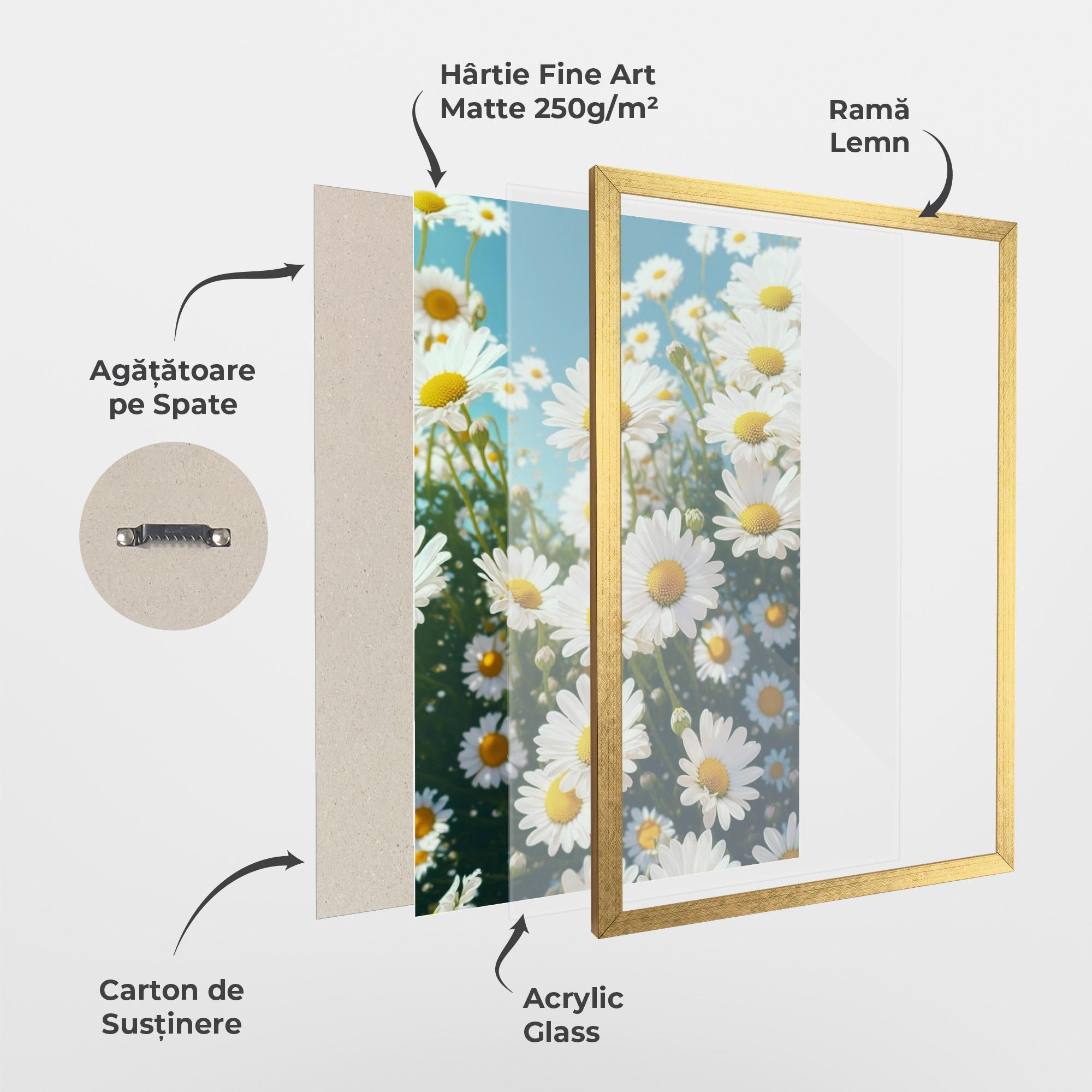 Poster Înrămat Daisy Field View mockup 1