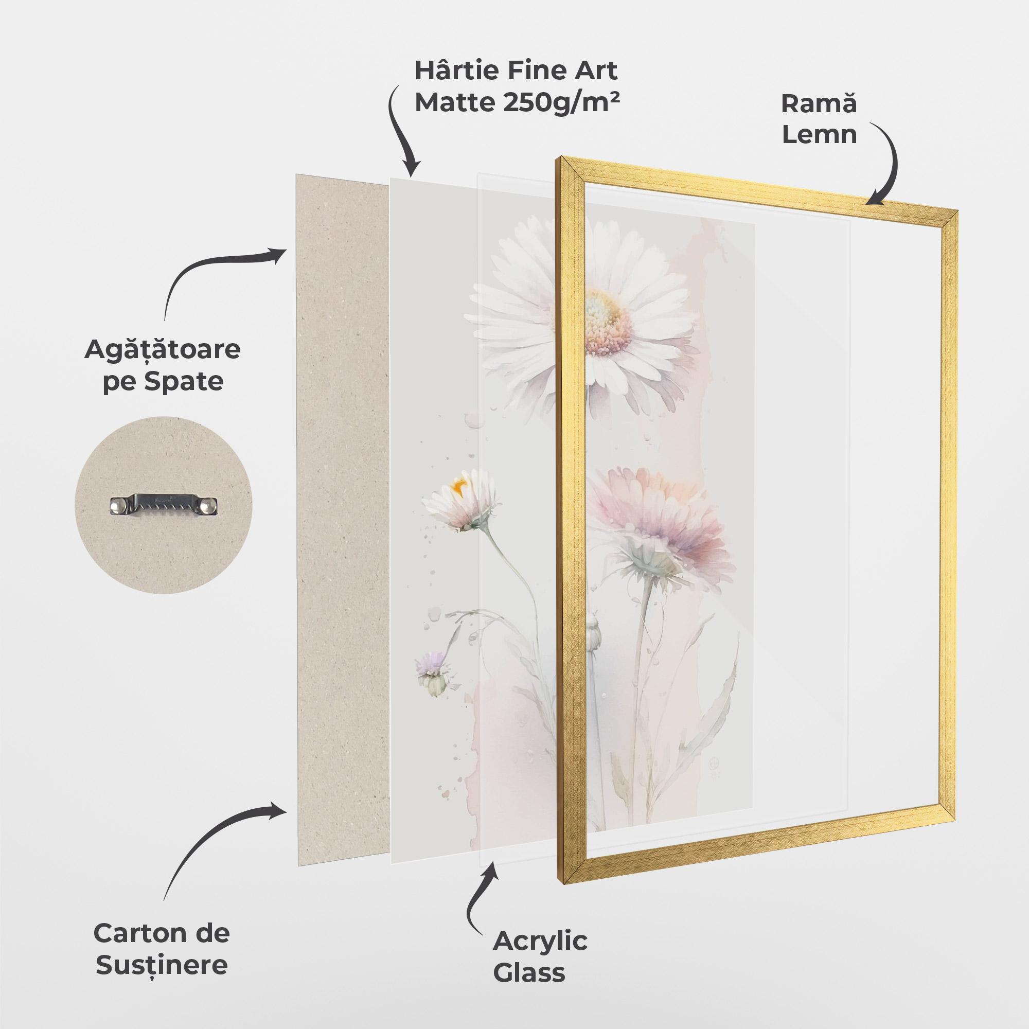 Poster Înrămat White Painted Daisy mockup 1