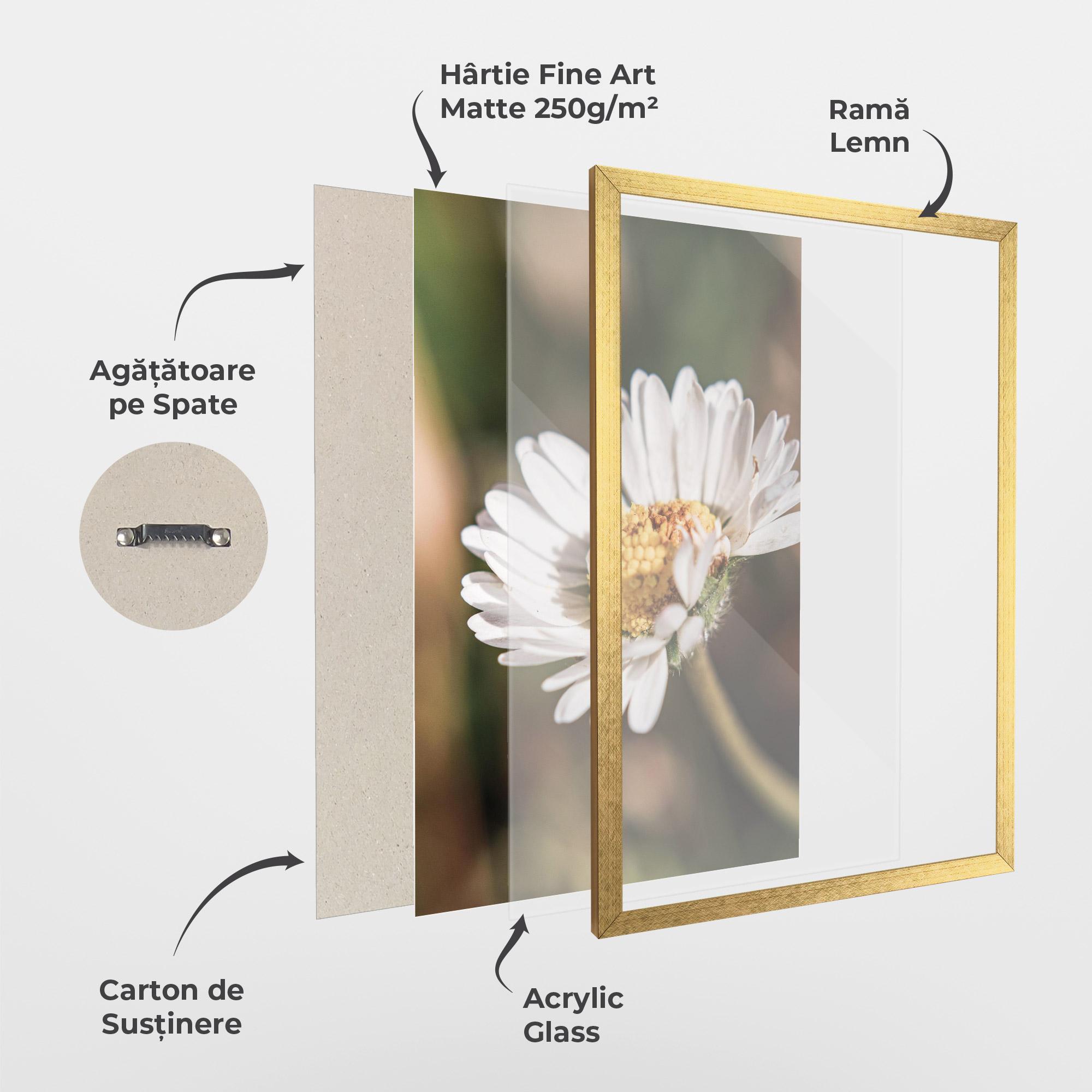 Poster Înrămat Yellow Pastel Daisy mockup 1