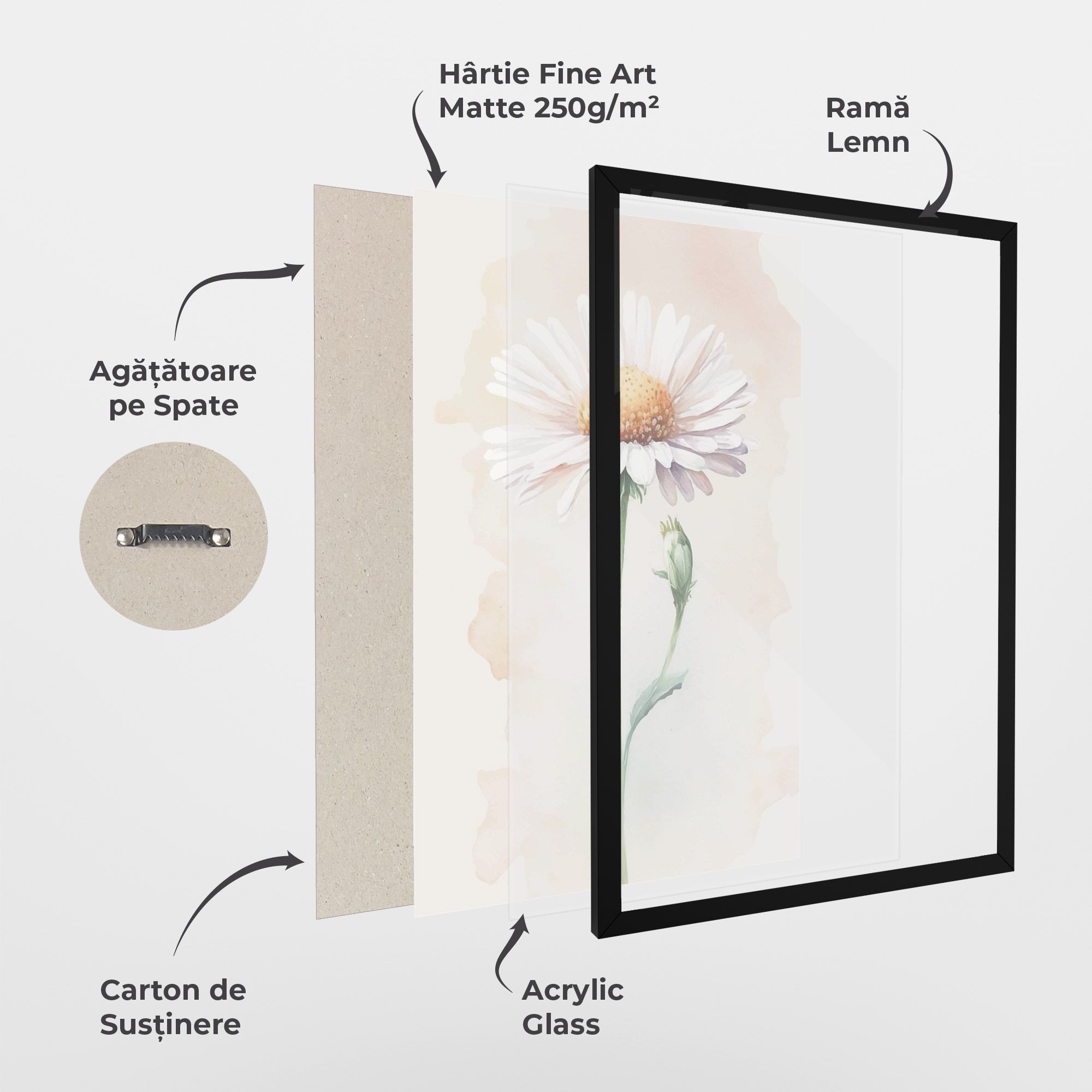 Watercolor Daisy mockup 1