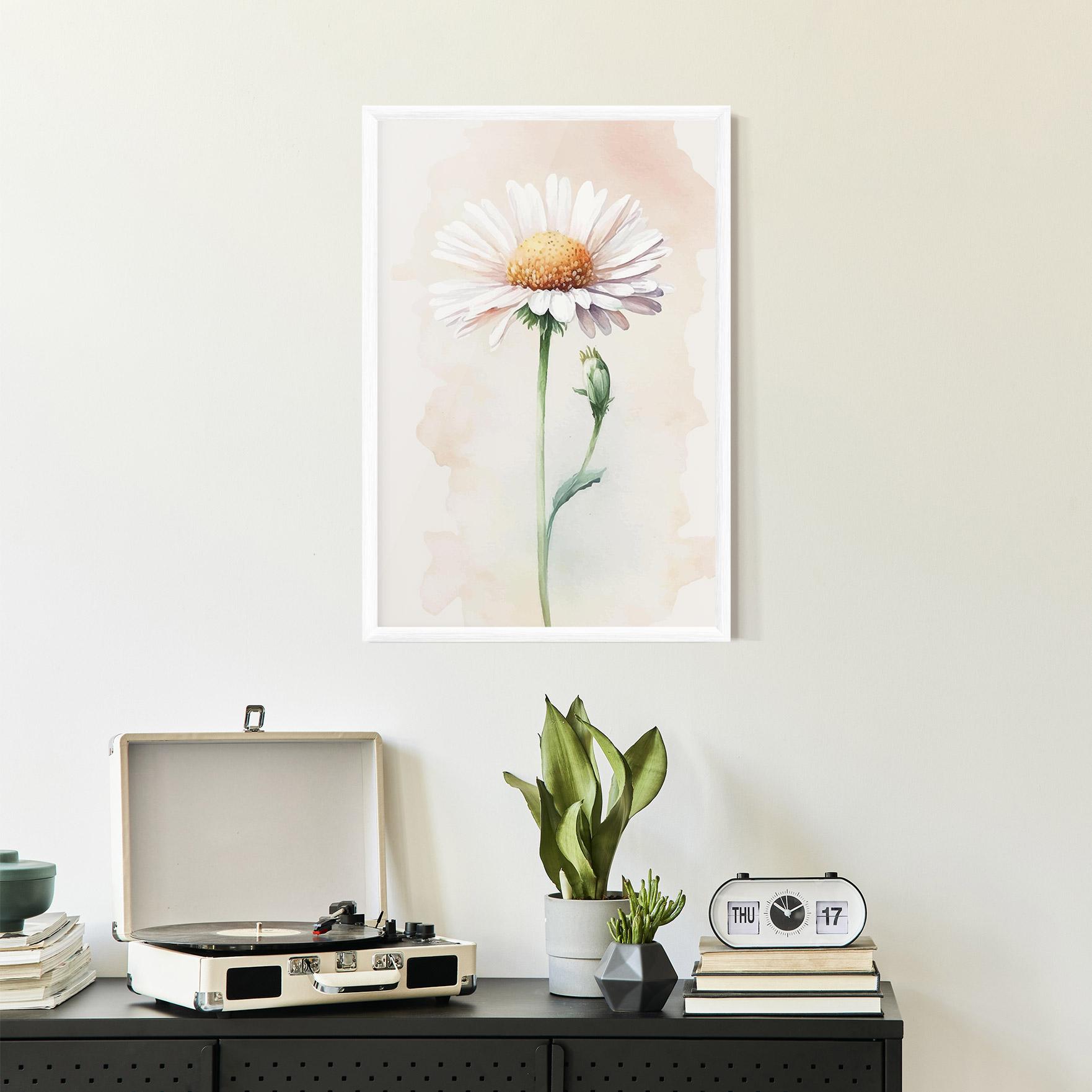 Poster Înrămat Watercolor Daisy mockup 2