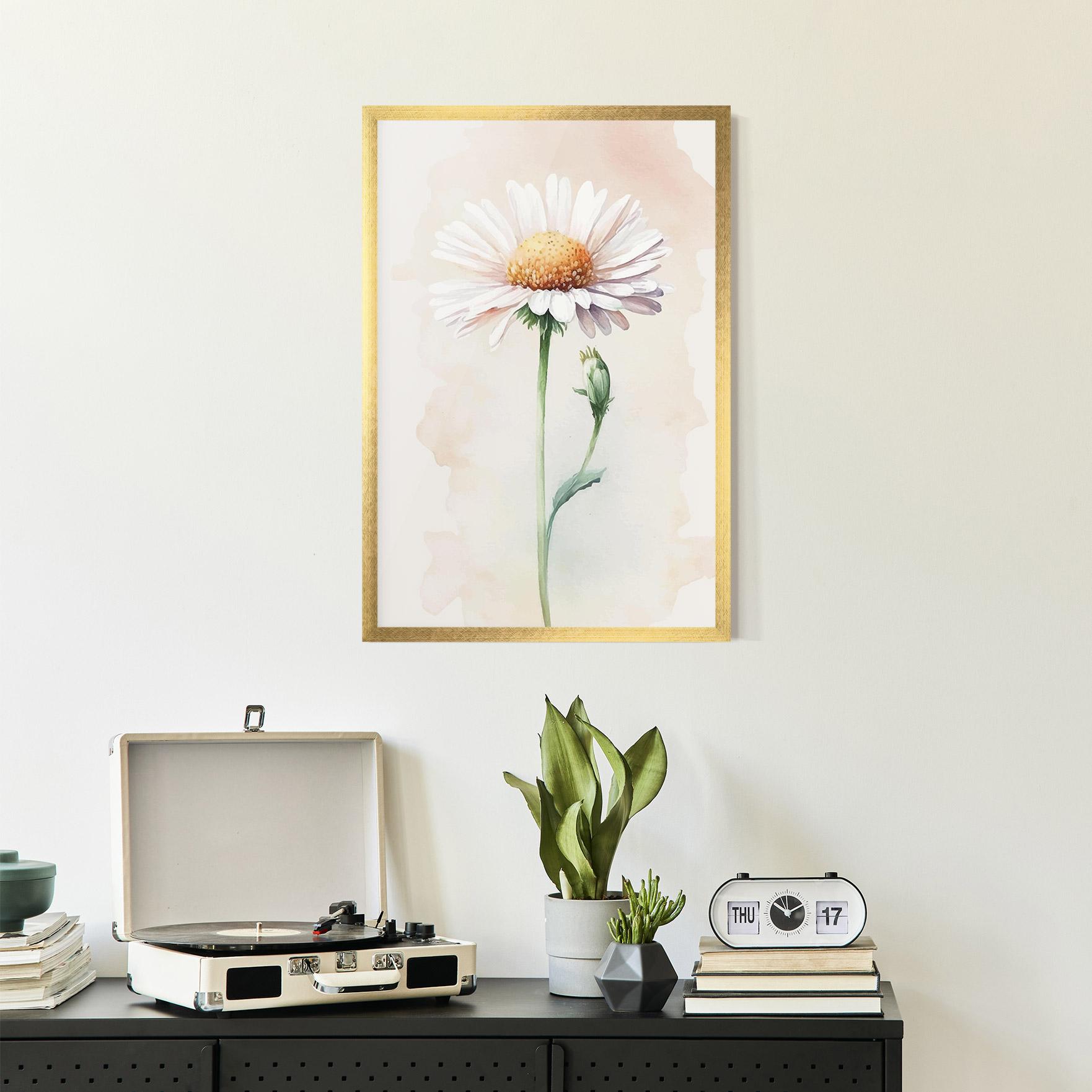 Poster Înrămat Watercolor Daisy mockup 2
