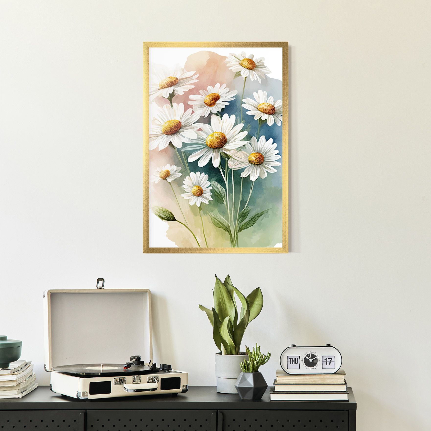 White Daisy Art mockup 2