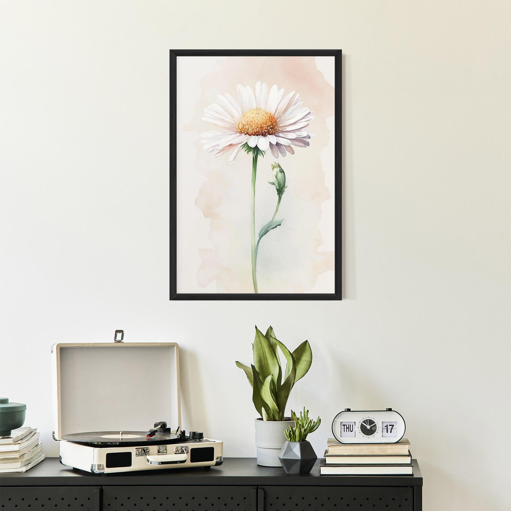 Poster Înrămat Watercolor Daisy mockup 2