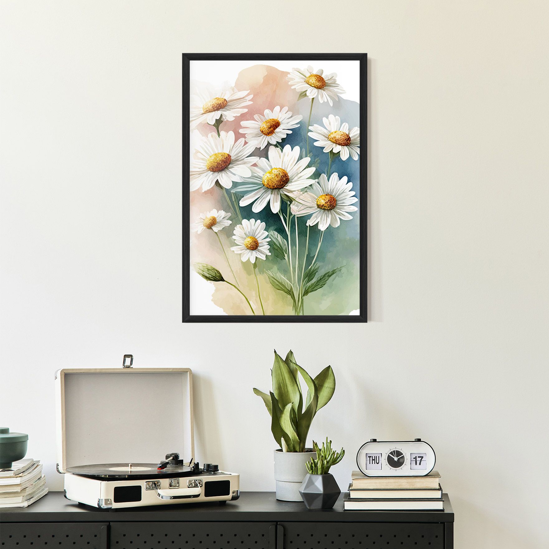White Daisy Art mockup 2