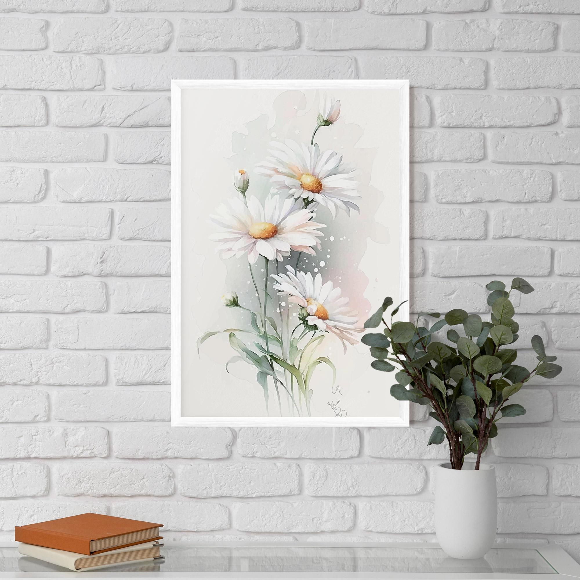 Poster Înrămat Dreamy White Daisy mockup 5