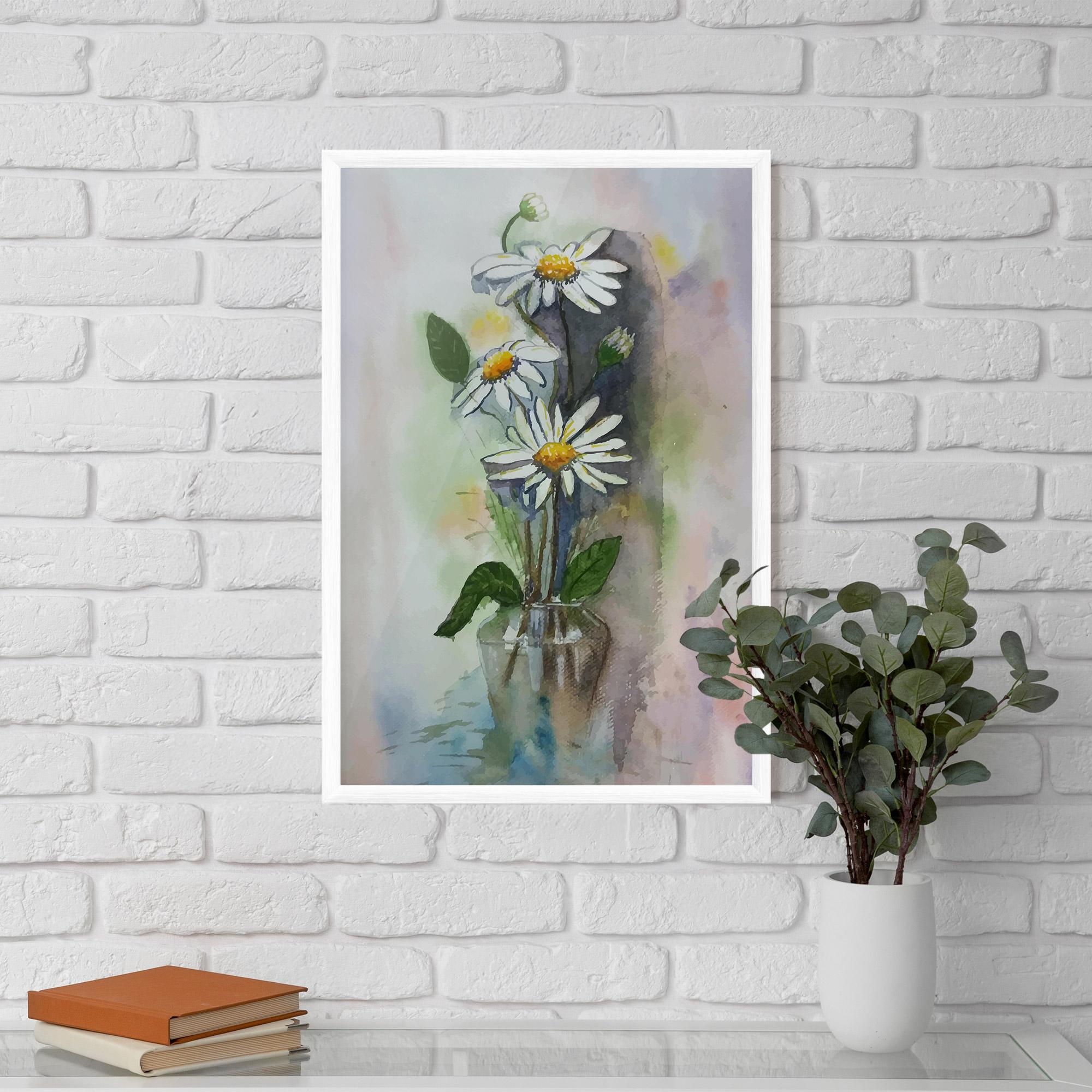 Poster Înrămat Old Daisy Paint mockup 5