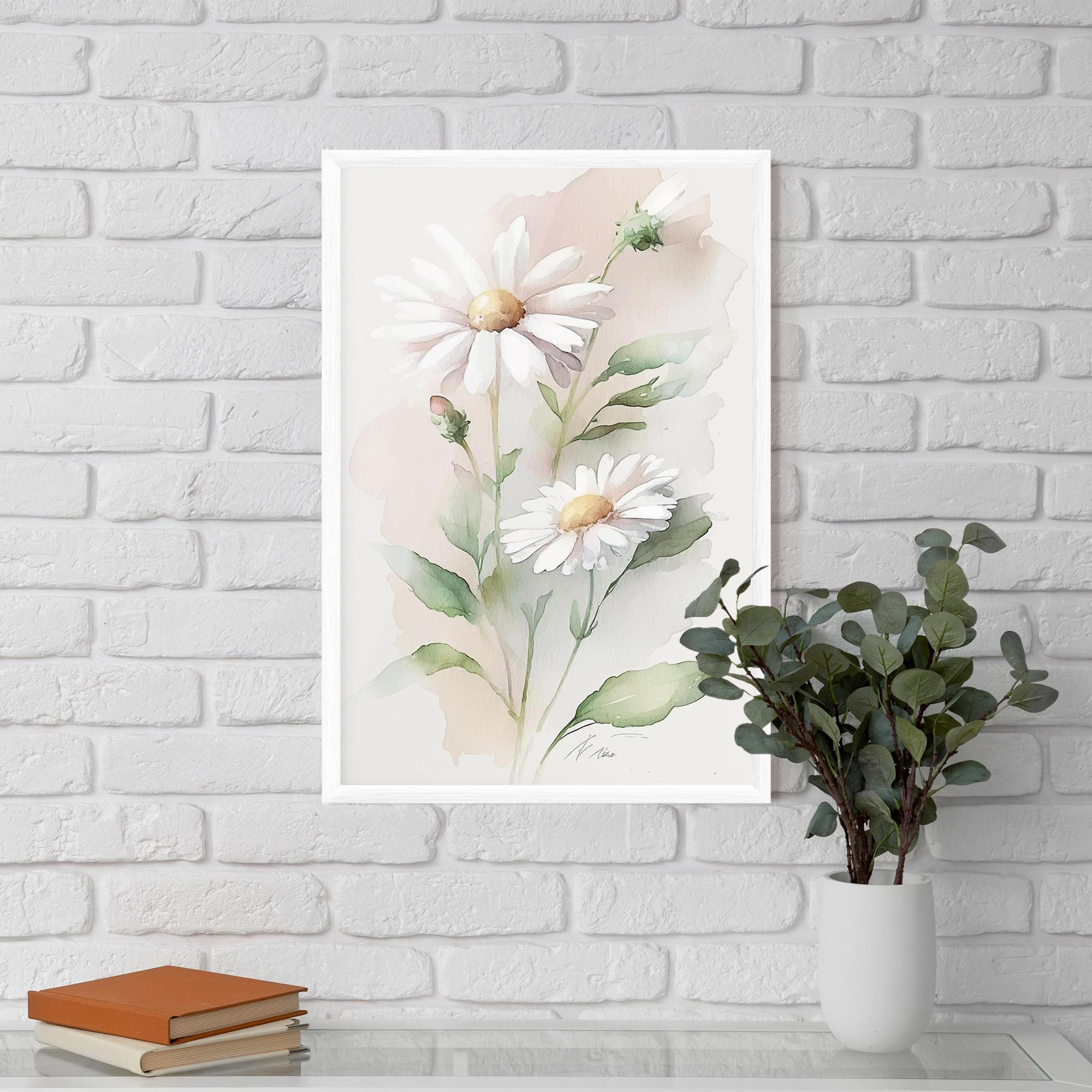 Poster Înrămat Painted Pretty Daisy mockup 5