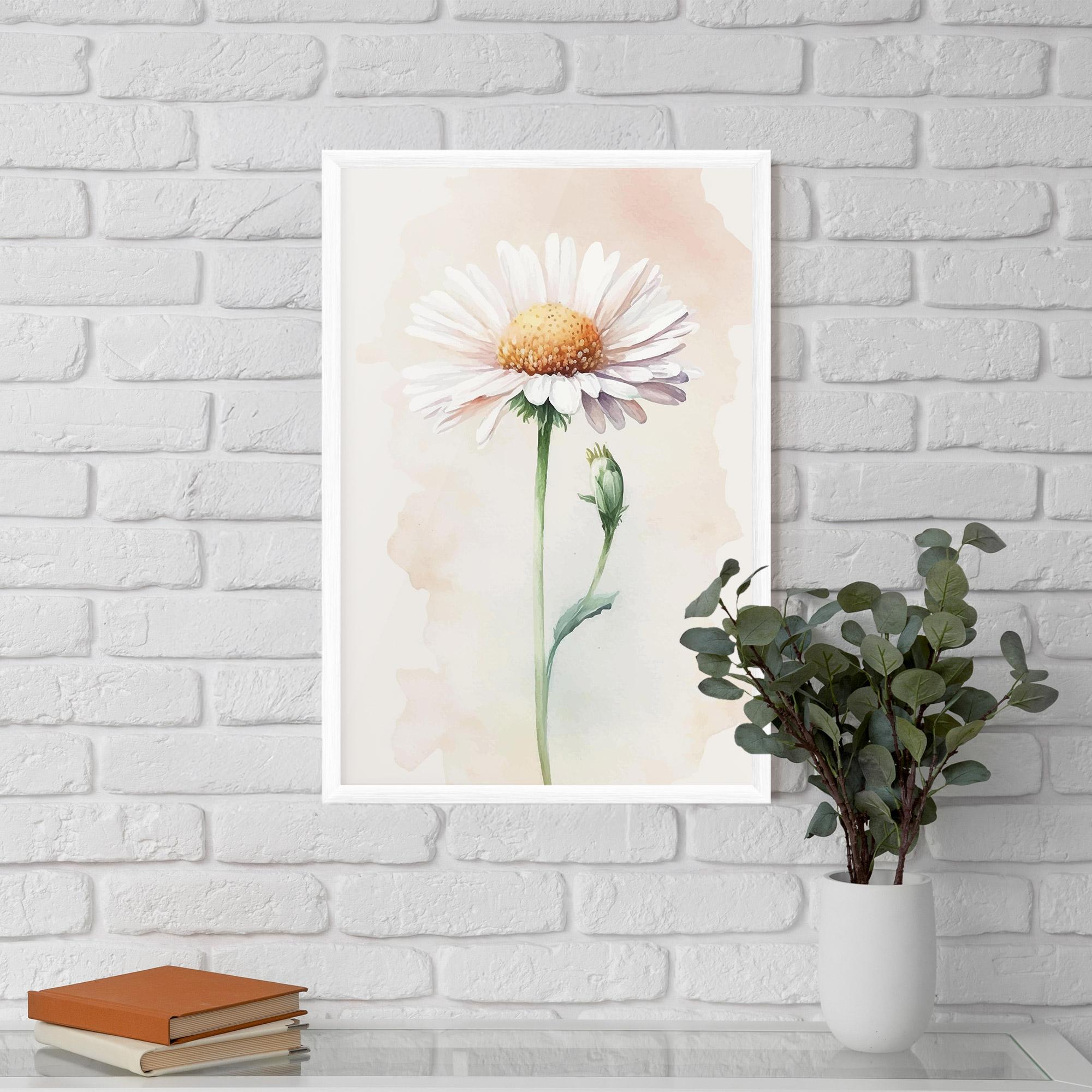 Poster Înrămat Watercolor Daisy mockup 5