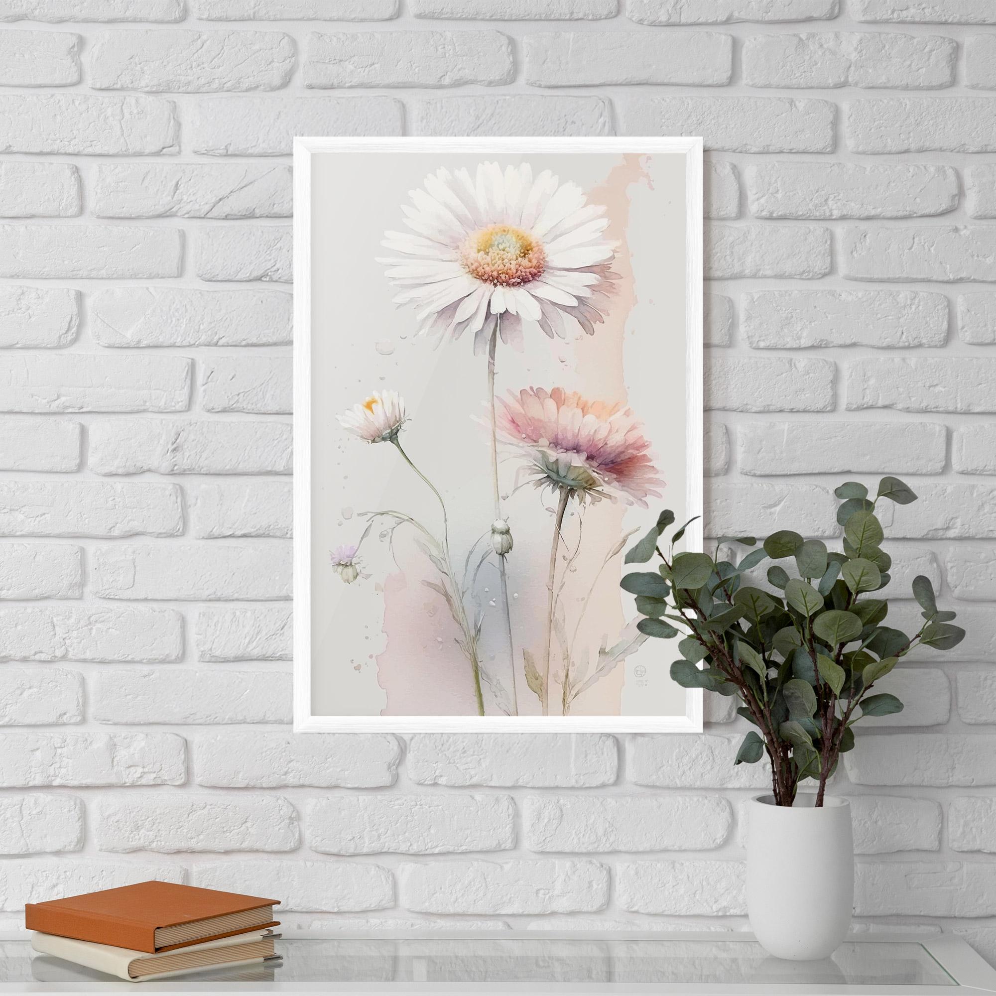 Poster Înrămat White Painted Daisy mockup 5