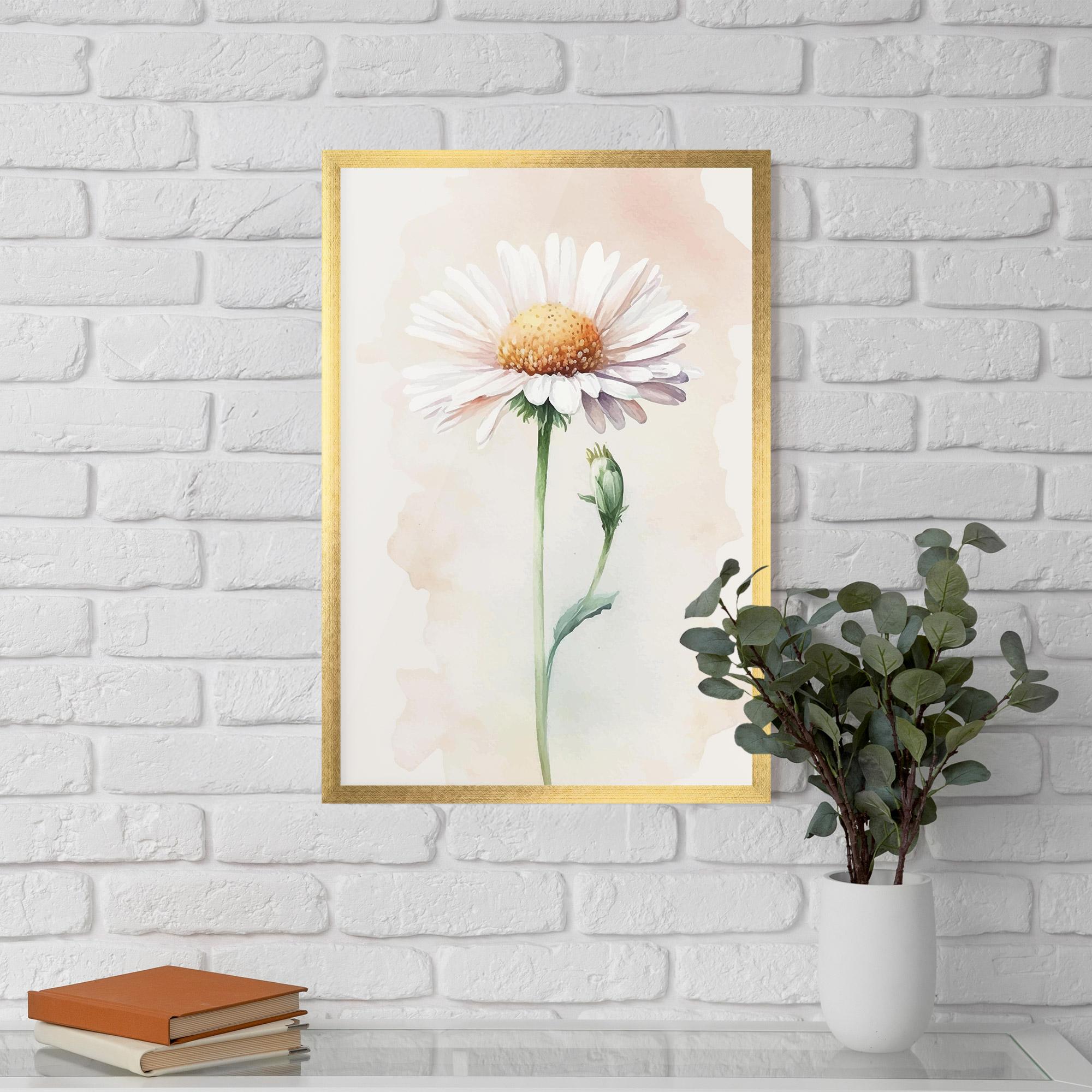 Poster Înrămat Watercolor Daisy mockup 5