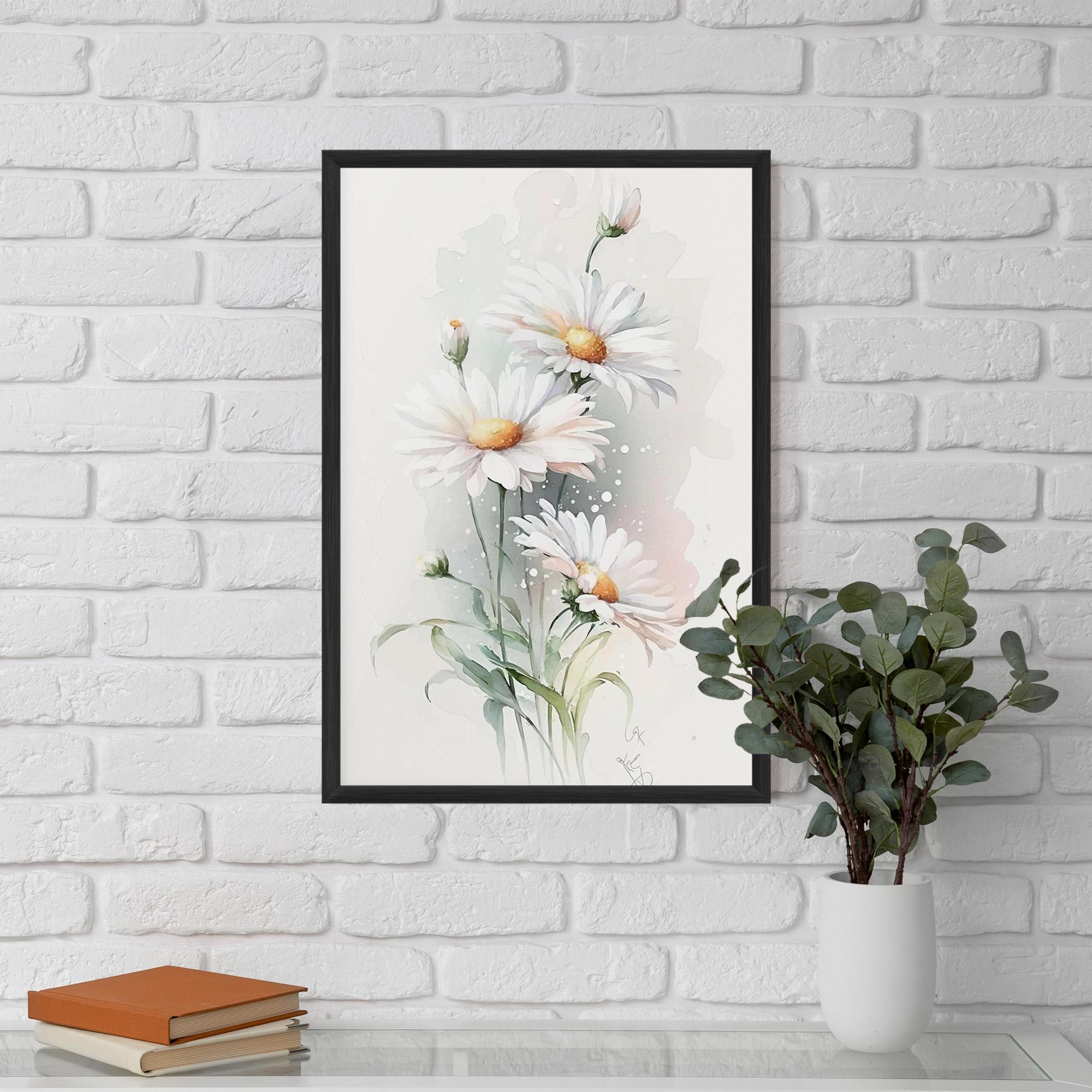 Poster Înrămat Dreamy White Daisy mockup 5