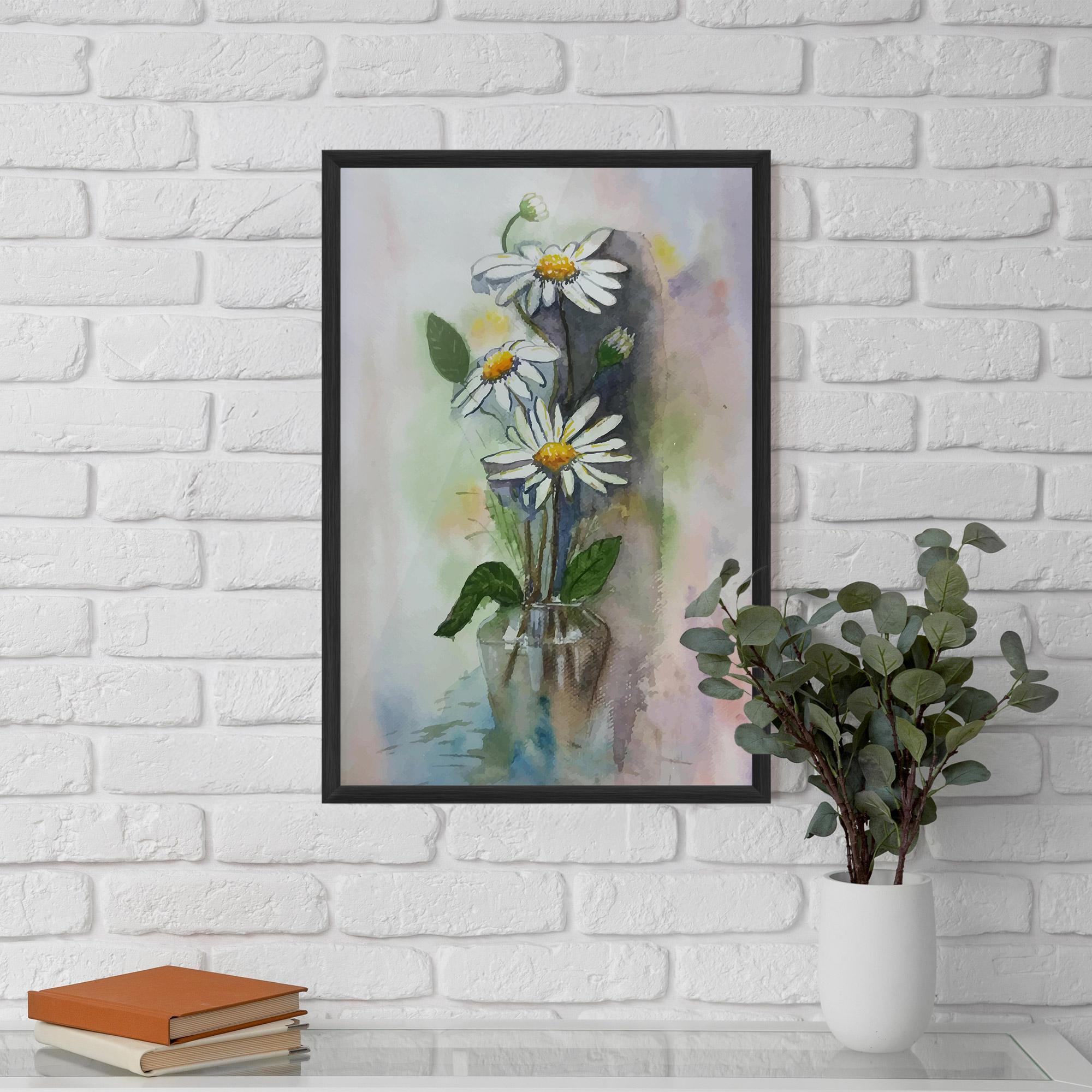 Poster Înrămat Old Daisy Paint mockup 5