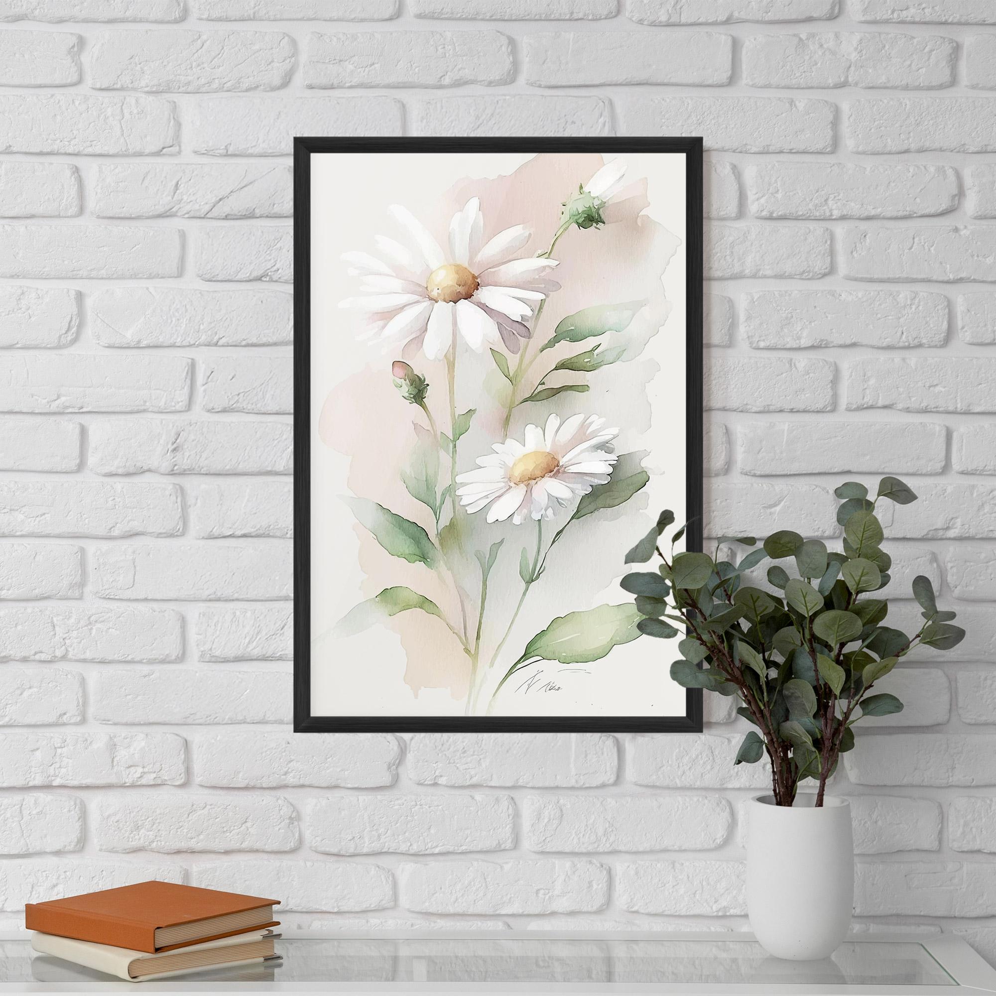 Poster Înrămat Painted Pretty Daisy mockup 5