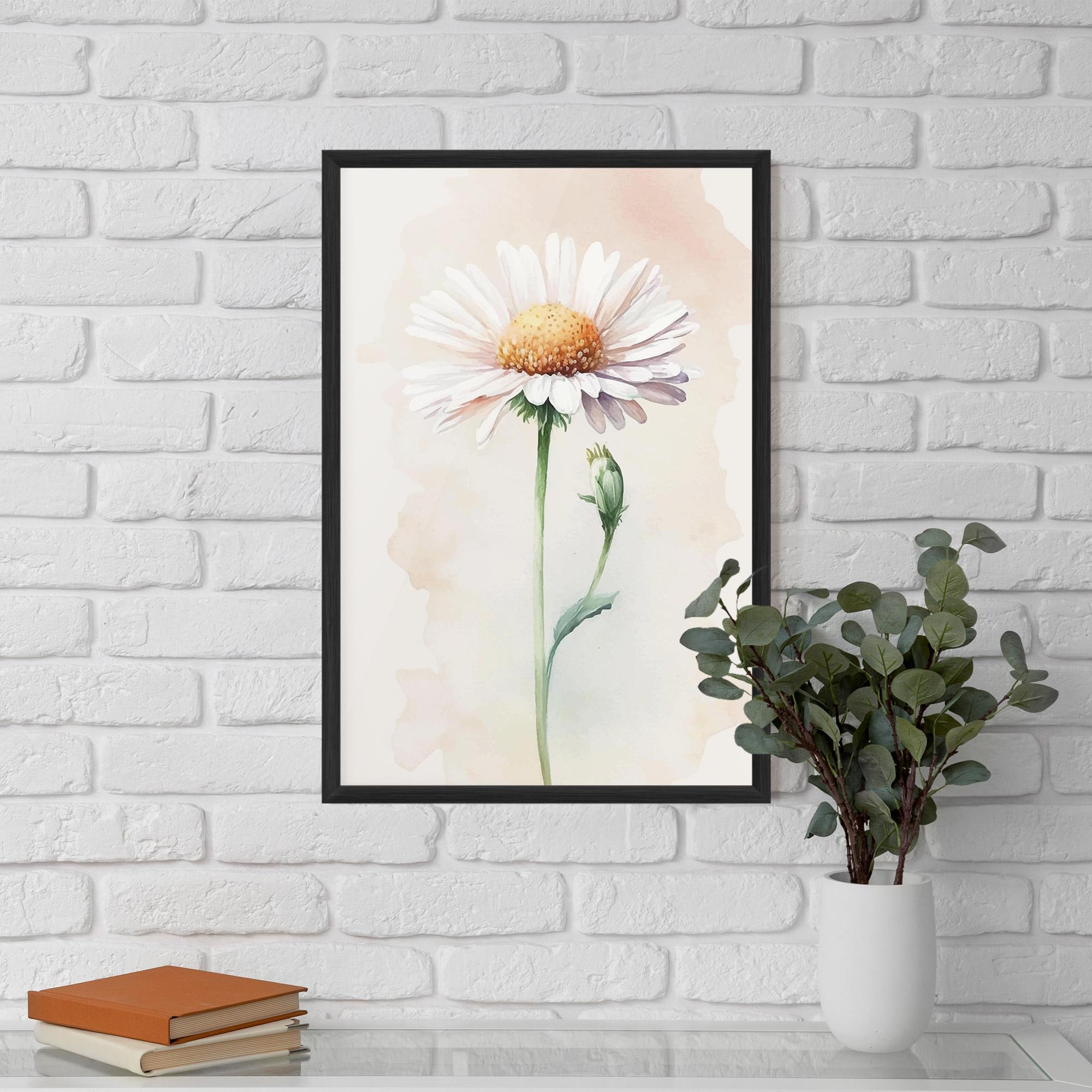 Poster Înrămat Watercolor Daisy mockup 5