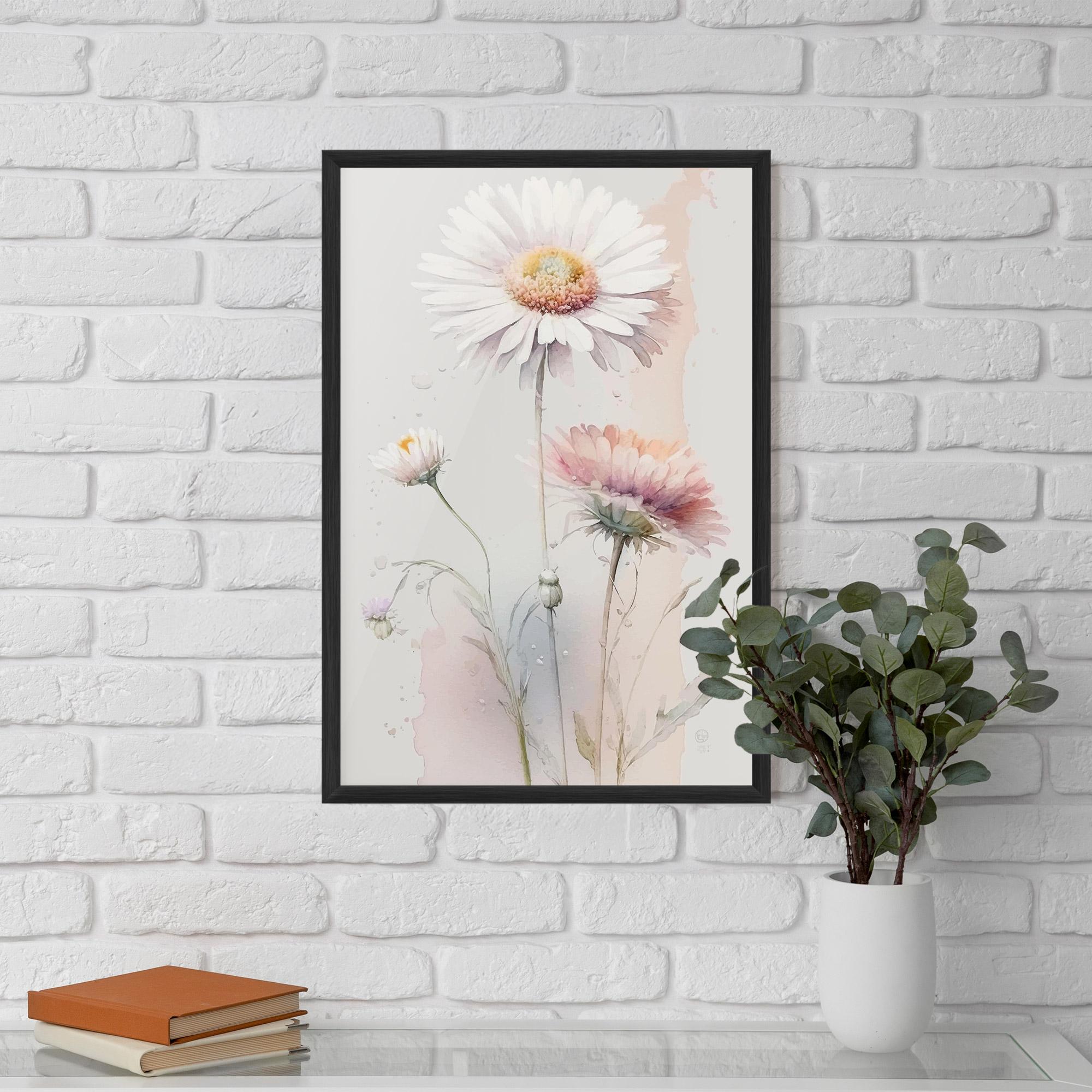 Poster Înrămat White Painted Daisy mockup 5