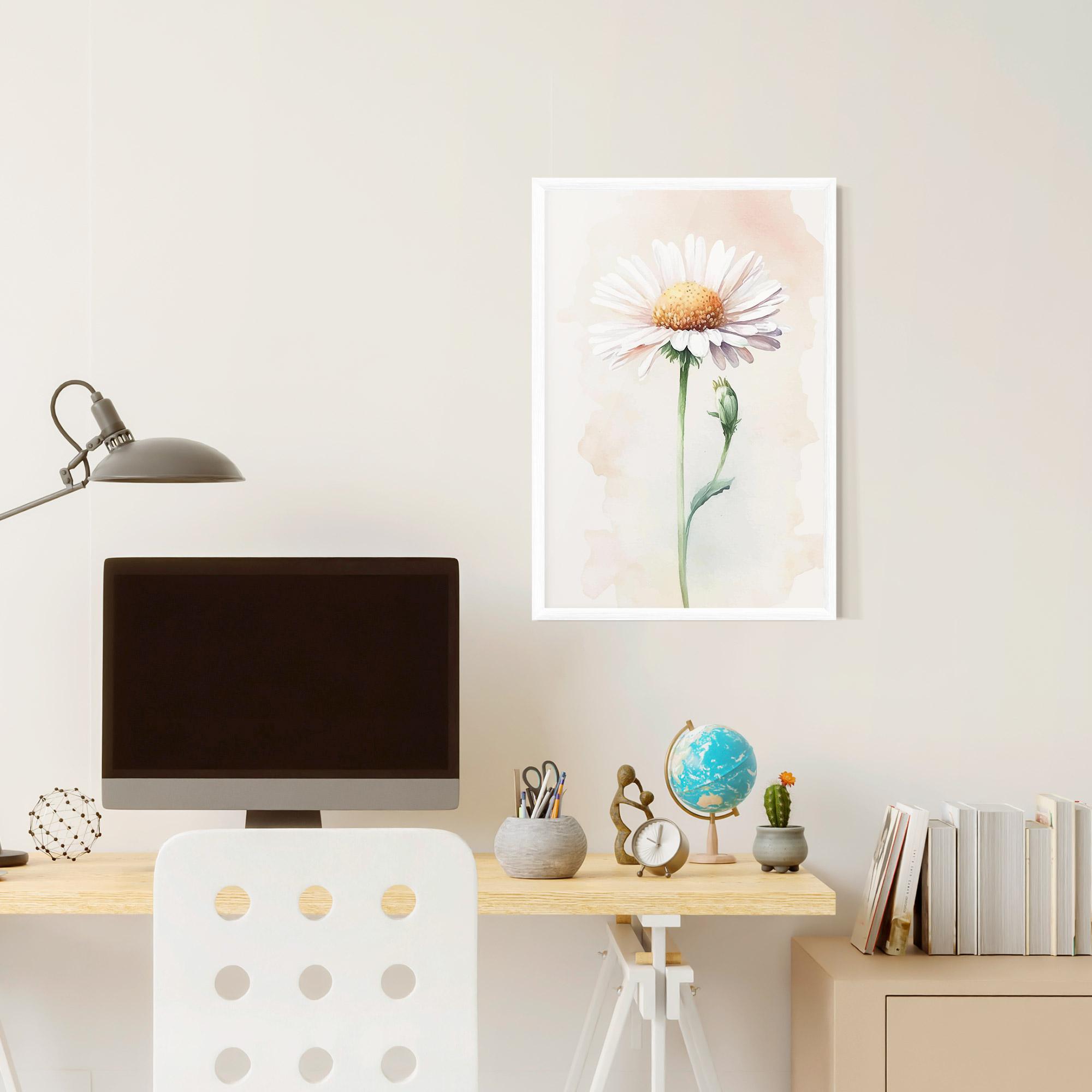 Poster Înrămat Watercolor Daisy mockup 6