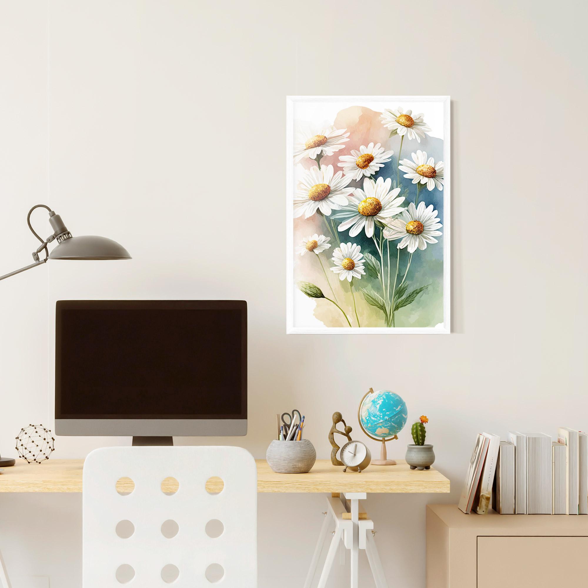 Poster Înrămat White Daisy Art mockup 6