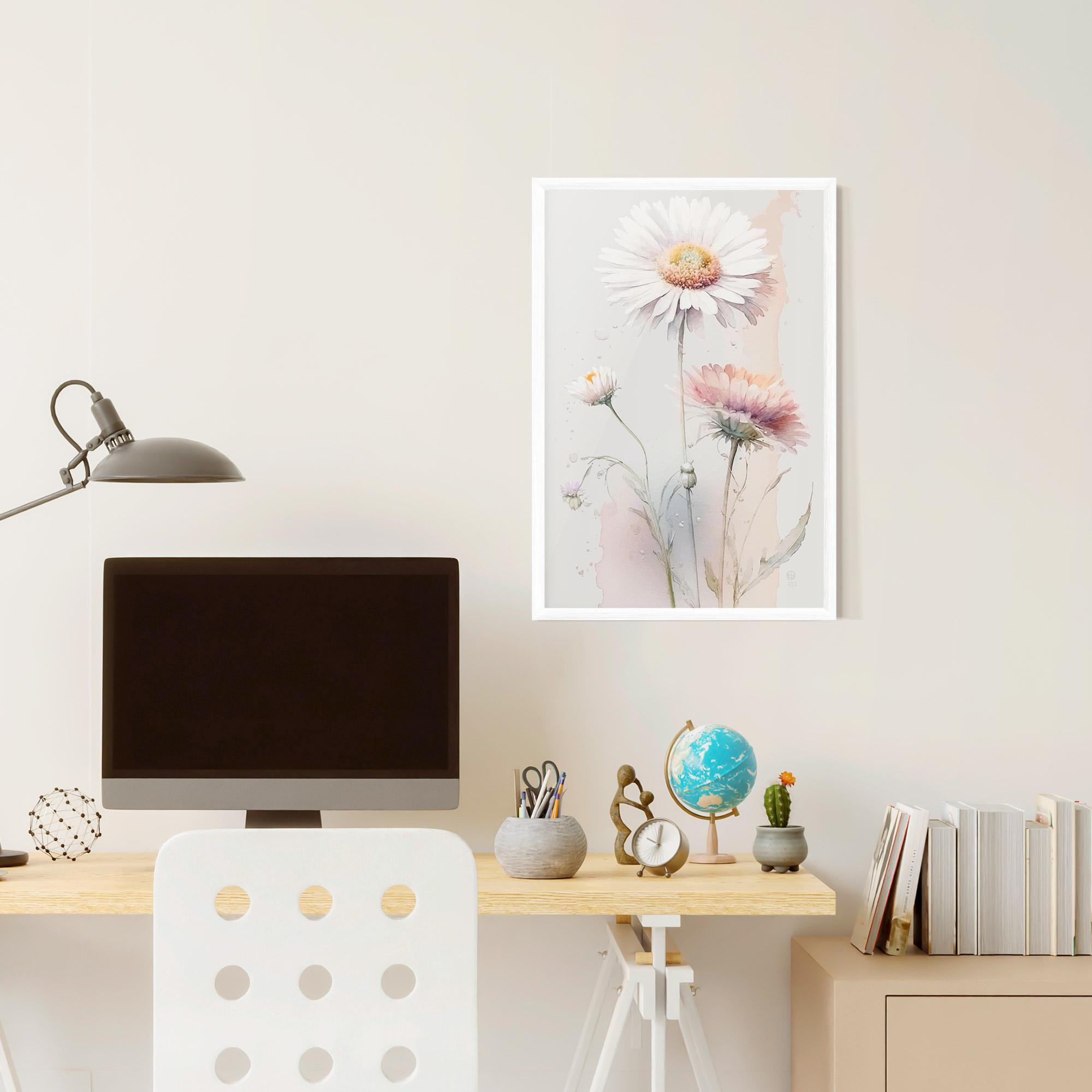 Poster Înrămat White Painted Daisy mockup 6