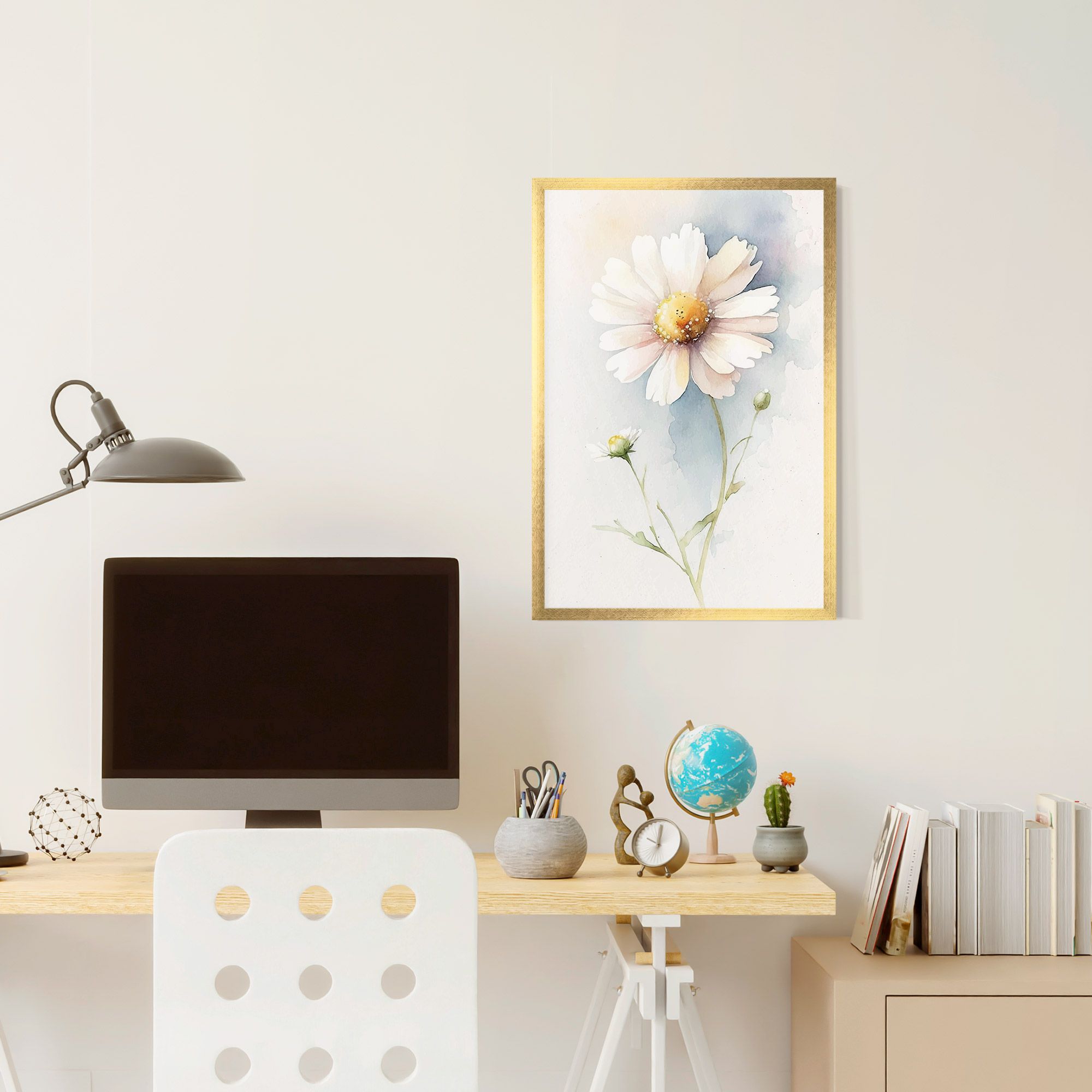 Painted White Daisy mockup 6