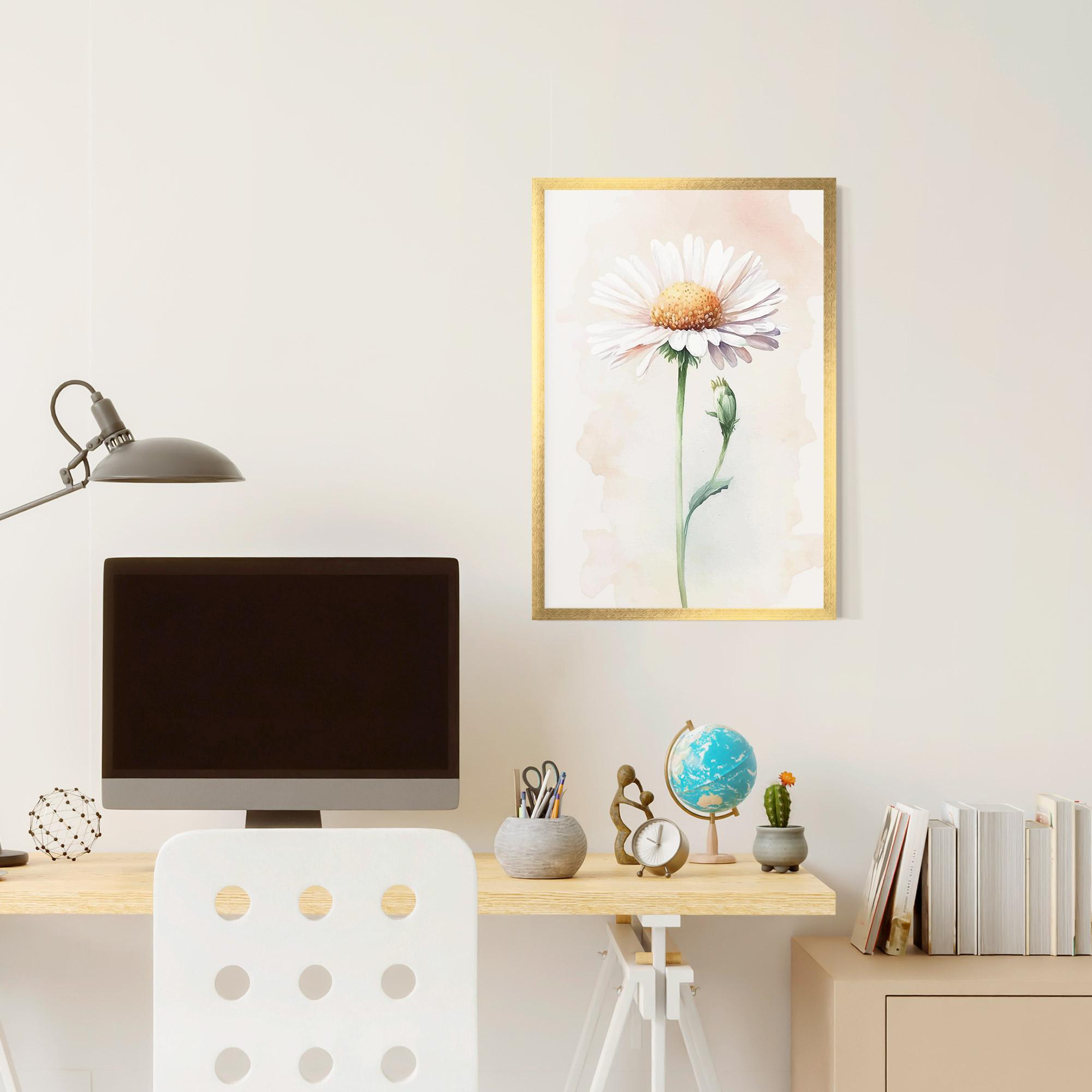 Poster Înrămat Watercolor Daisy mockup 6
