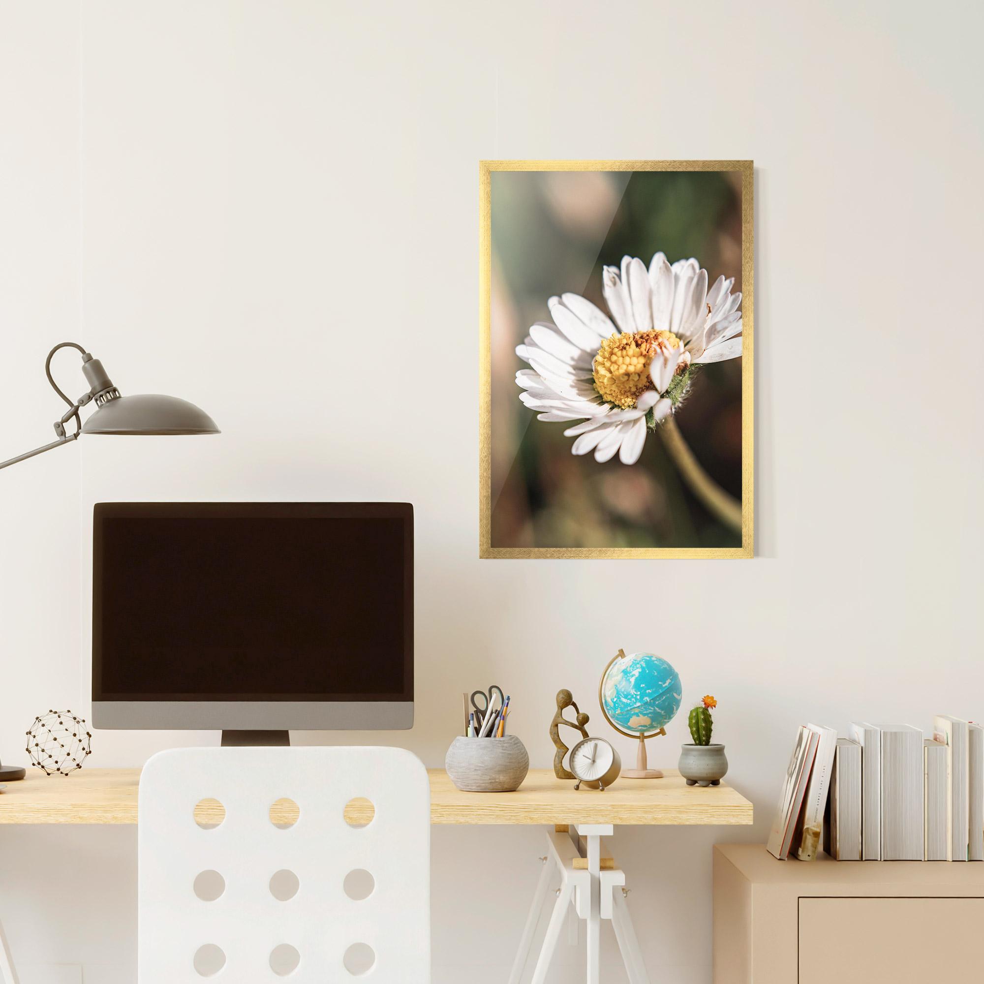 Poster Înrămat Yellow Pastel Daisy mockup 6