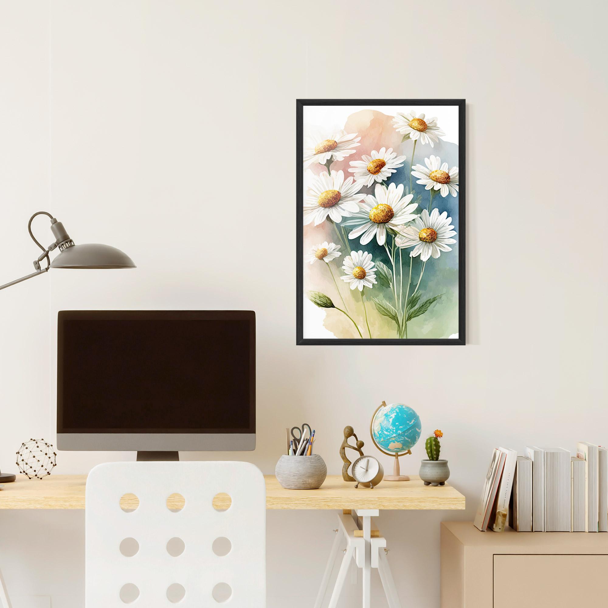 Poster Înrămat White Daisy Art mockup 6