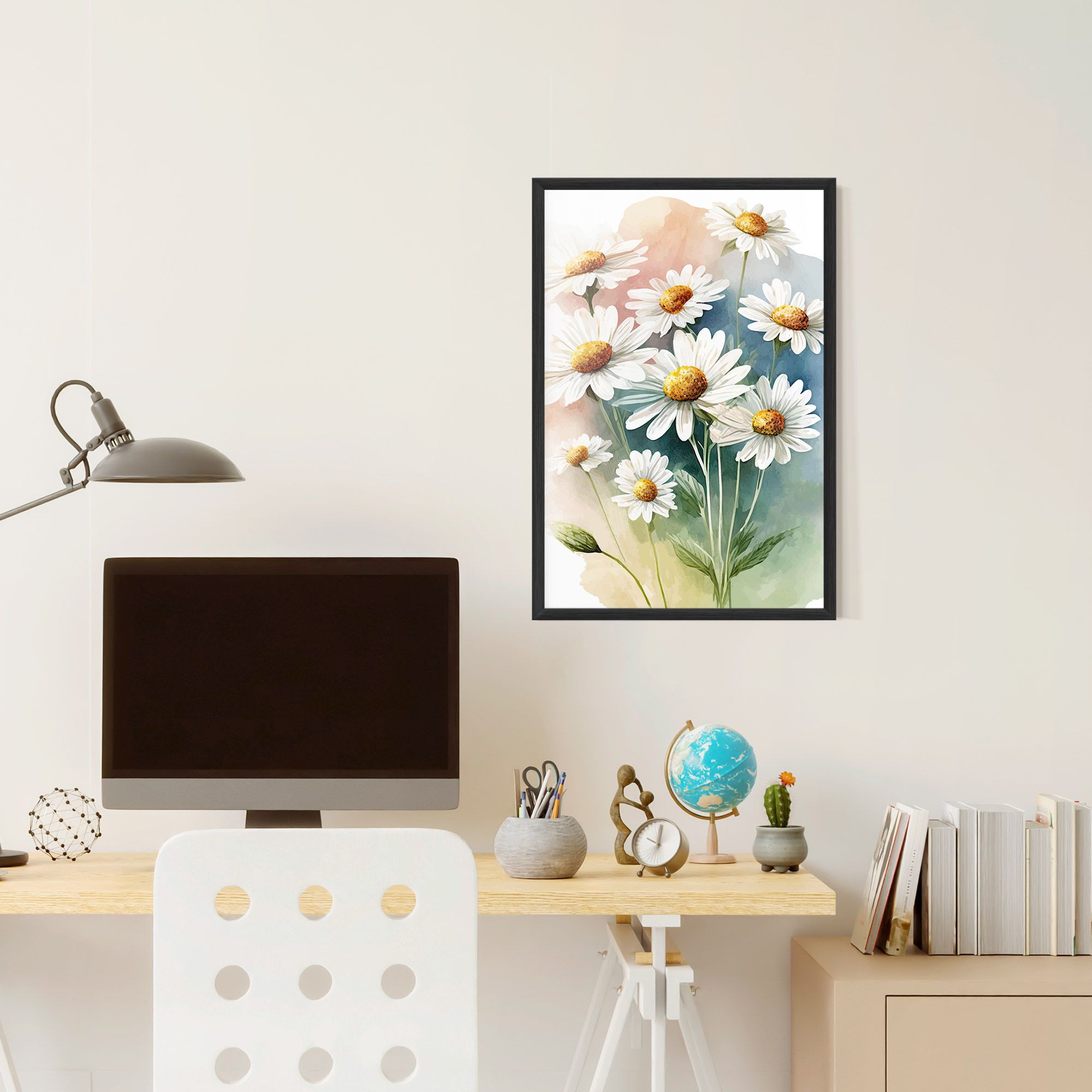 White Daisy Art mockup 6